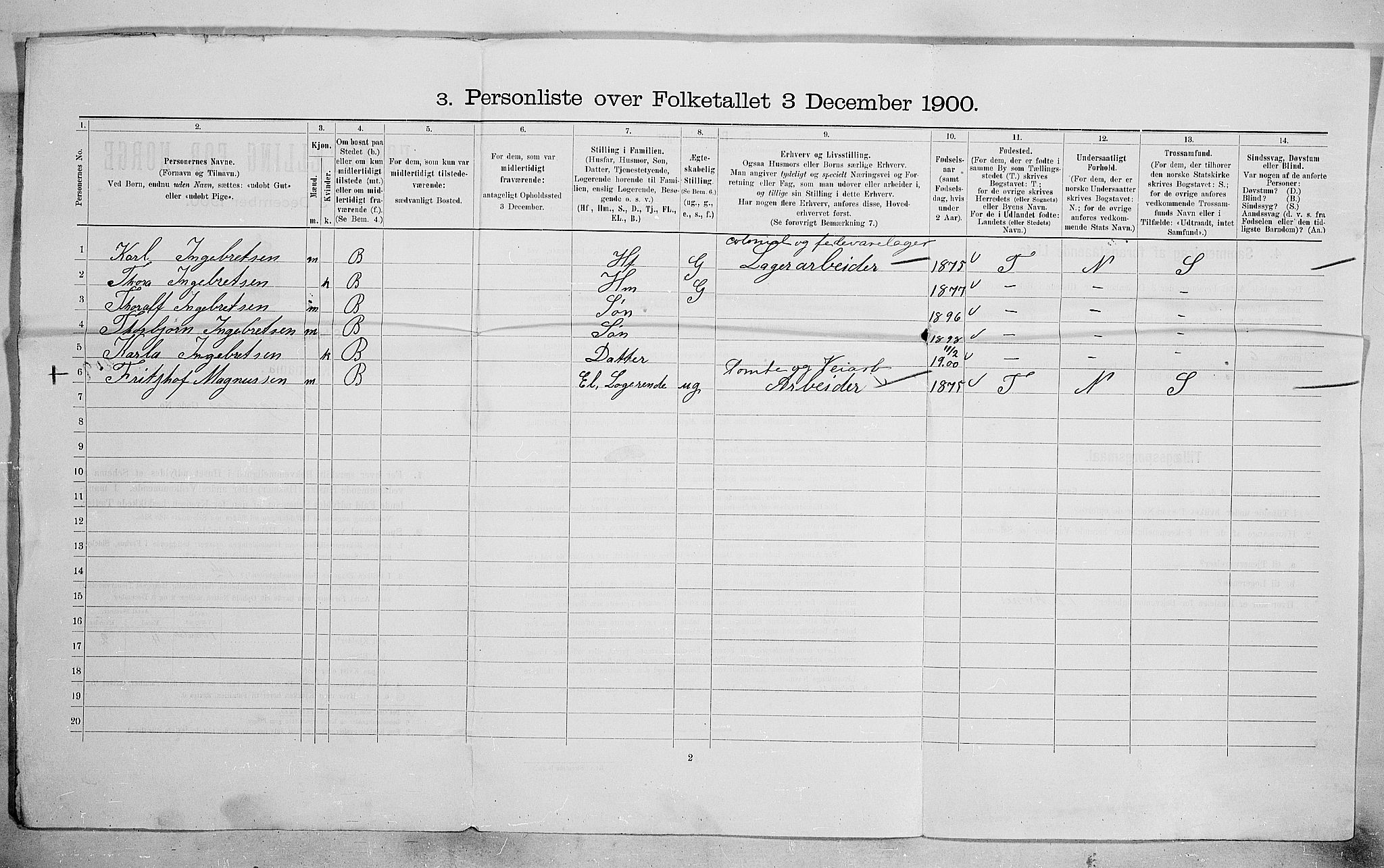 SAO, 1900 census for Kristiania, 1900, p. 33579