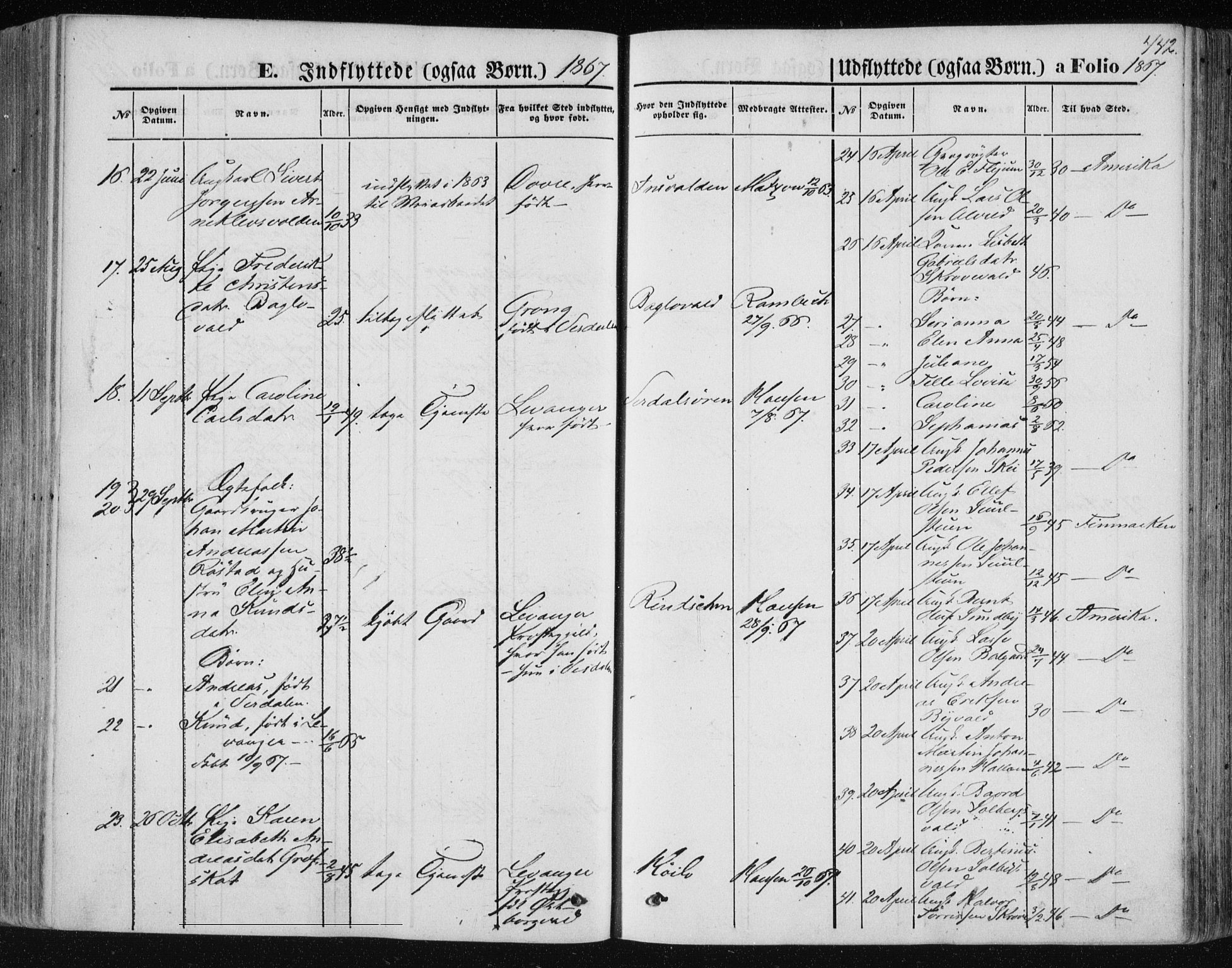 Ministerialprotokoller, klokkerbøker og fødselsregistre - Nord-Trøndelag, AV/SAT-A-1458/723/L0241: Parish register (official) no. 723A10, 1860-1869, p. 442