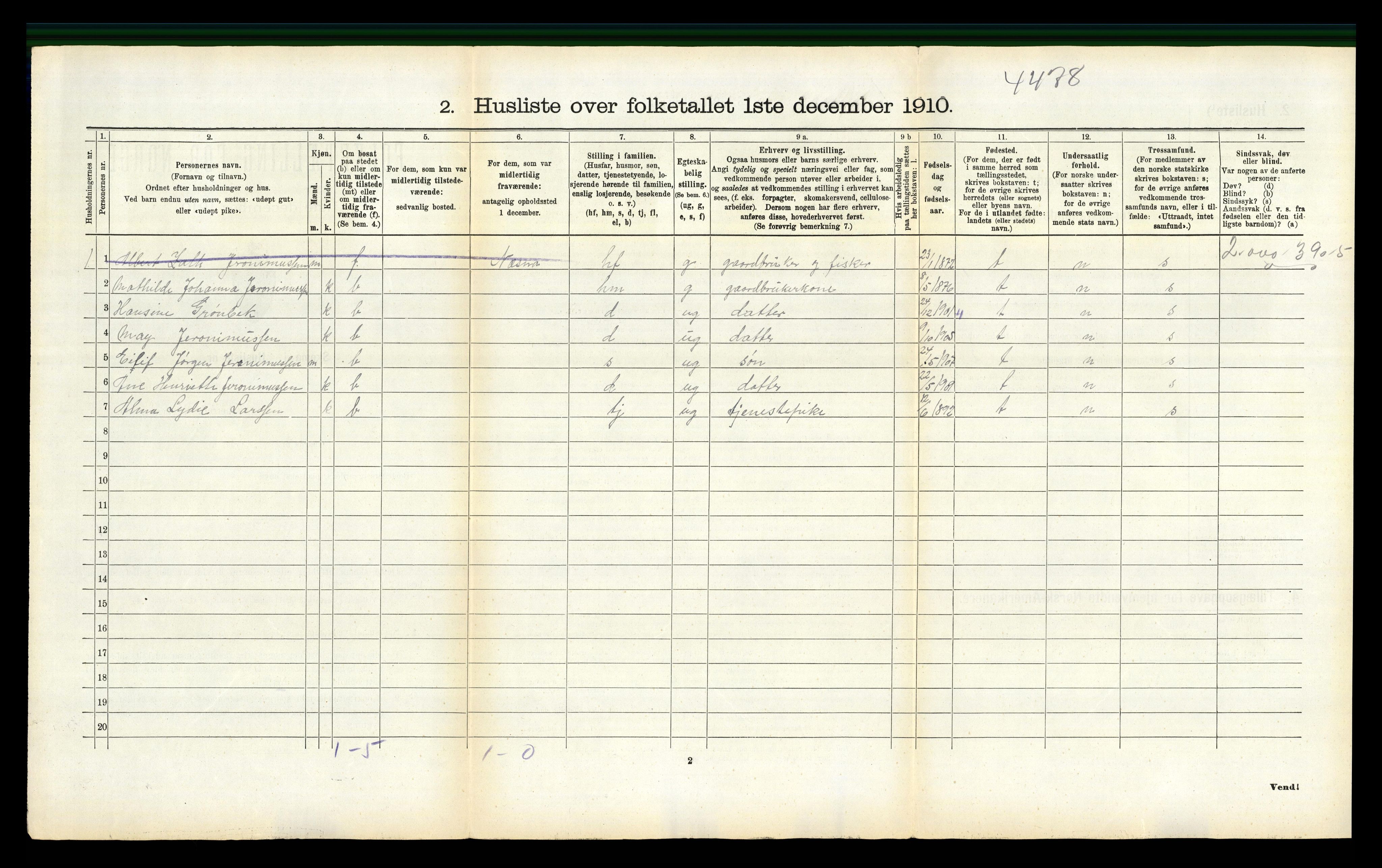 RA, 1910 census for Herøy, 1910, p. 1012