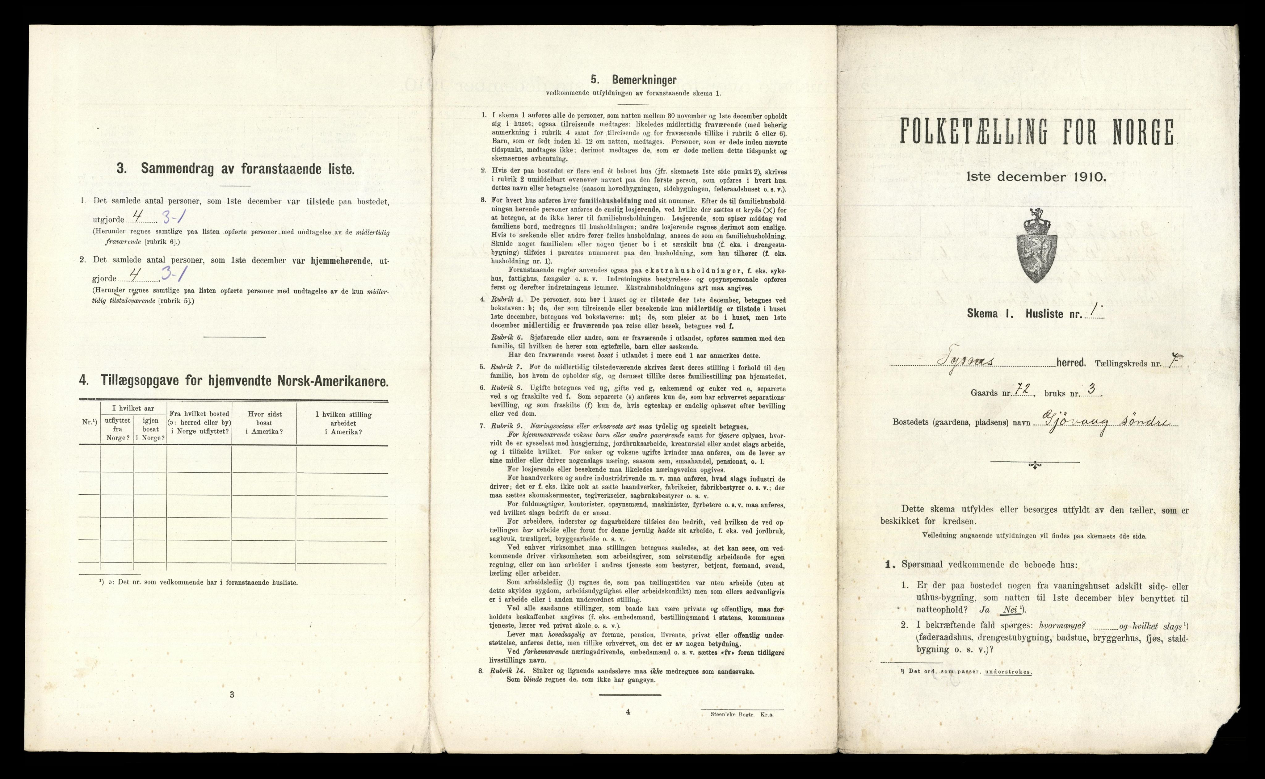 RA, 1910 census for Tysnes, 1910, p. 682