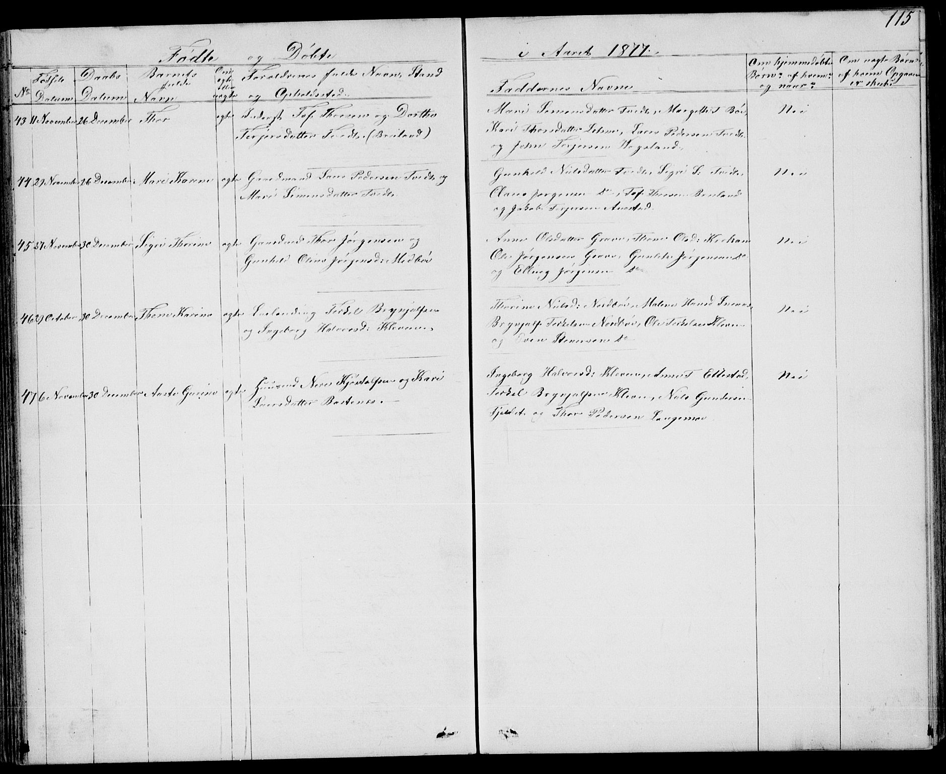 Drangedal kirkebøker, AV/SAKO-A-258/G/Gb/L0001: Parish register (copy) no. II 1, 1856-1894, p. 115