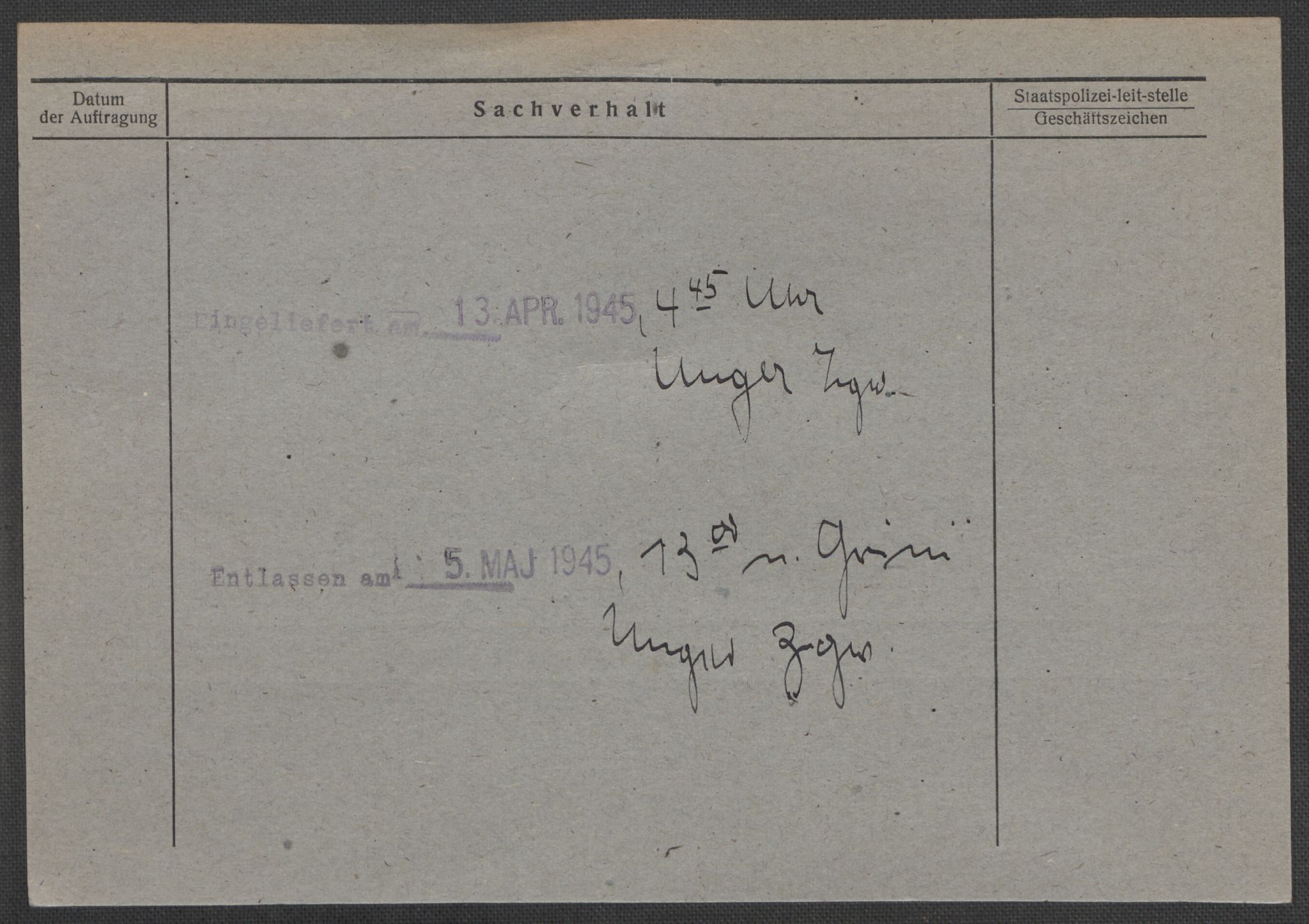 Befehlshaber der Sicherheitspolizei und des SD, AV/RA-RAFA-5969/E/Ea/Eaa/L0008: Register over norske fanger i Møllergata 19: Oelze-Ru, 1940-1945, p. 911