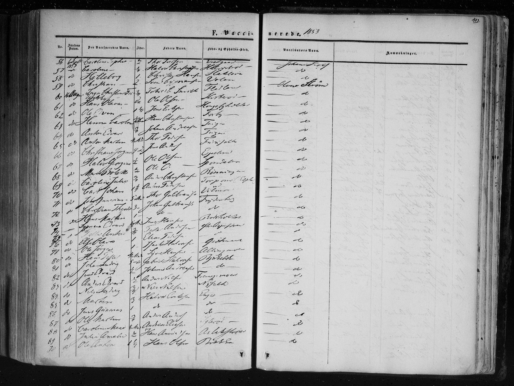 Aremark prestekontor Kirkebøker, AV/SAO-A-10899/F/Fc/L0003: Parish register (official) no. III 3, 1850-1865, p. 403