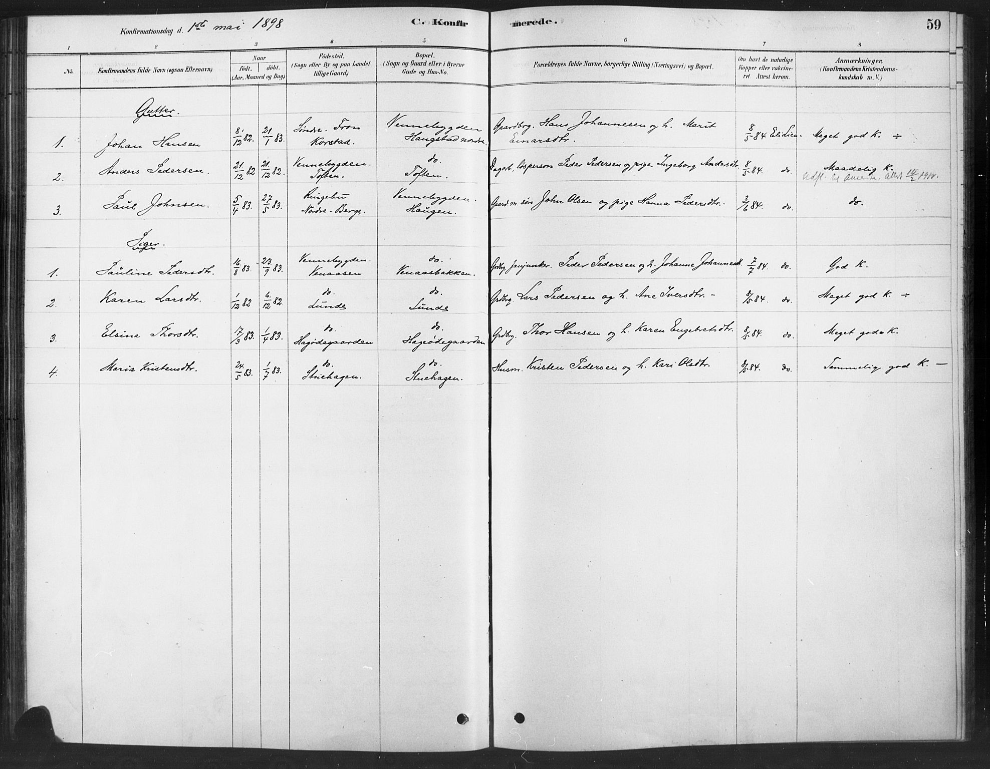 Ringebu prestekontor, SAH/PREST-082/H/Ha/Haa/L0010: Parish register (official) no. 10, 1878-1898, p. 59