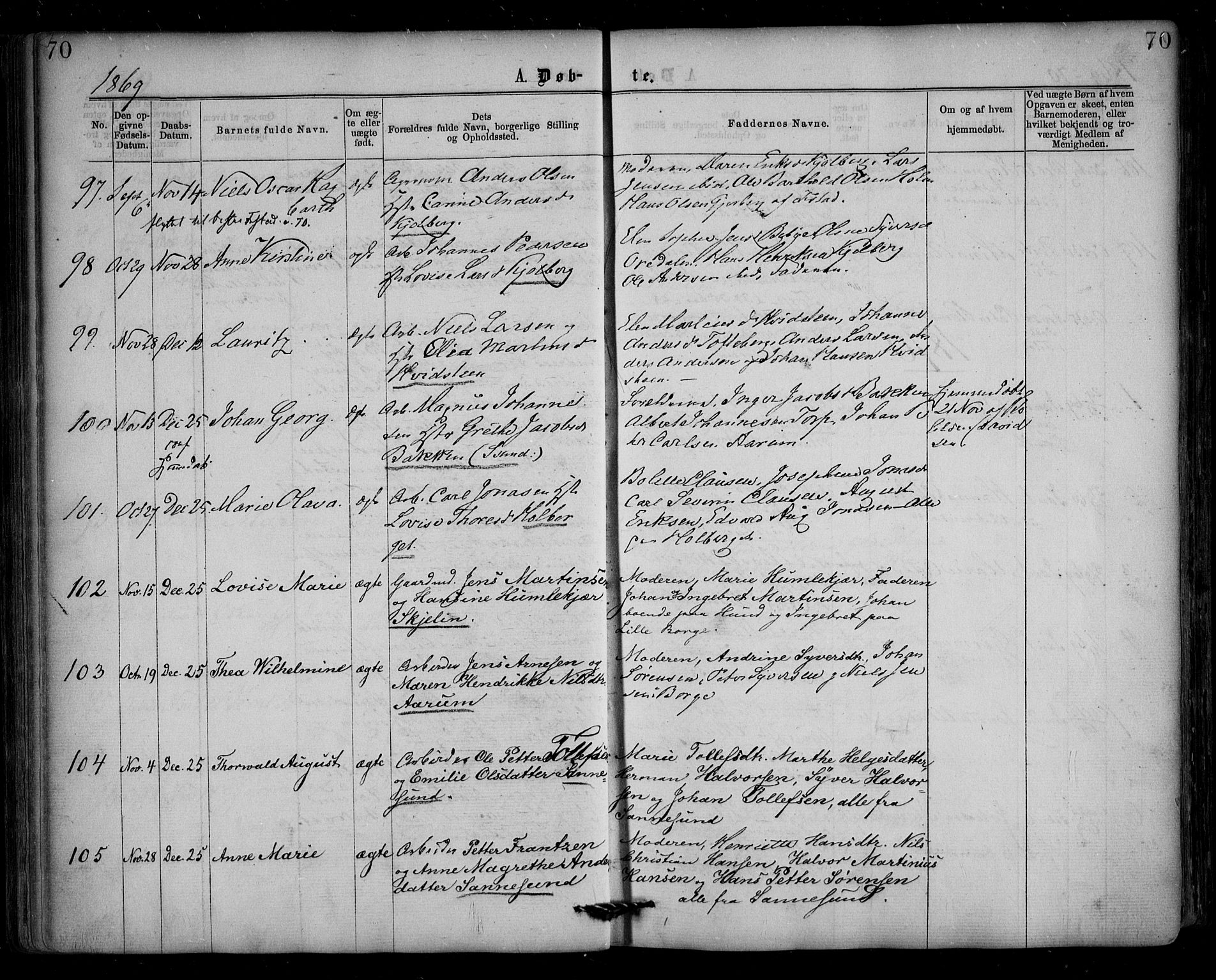Borge prestekontor Kirkebøker, AV/SAO-A-10903/F/Fa/L0006: Parish register (official) no. I 6, 1861-1874, p. 70
