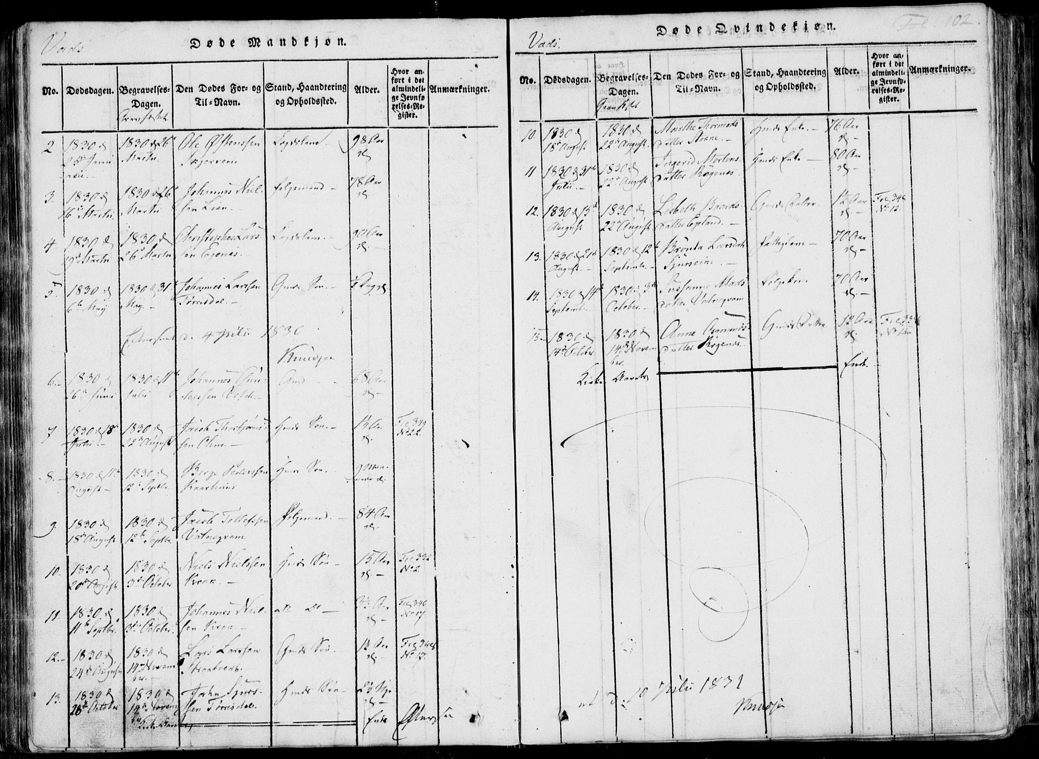 Skjold sokneprestkontor, SAST/A-101847/H/Ha/Haa/L0004: Parish register (official) no. A 4 /2, 1815-1830, p. 102