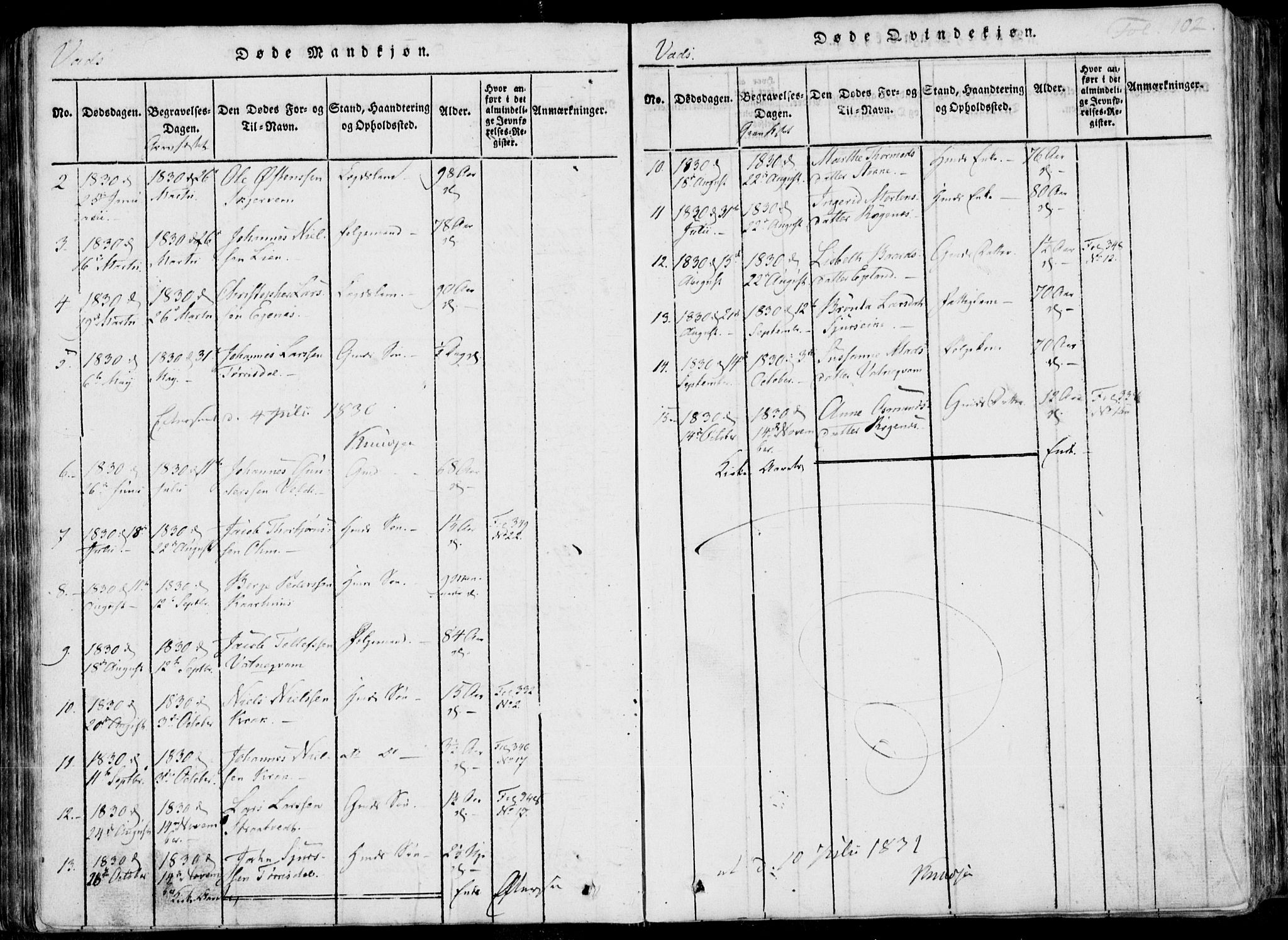 Skjold sokneprestkontor, AV/SAST-A-101847/H/Ha/Haa/L0004: Parish register (official) no. A 4 /2, 1815-1830, p. 102