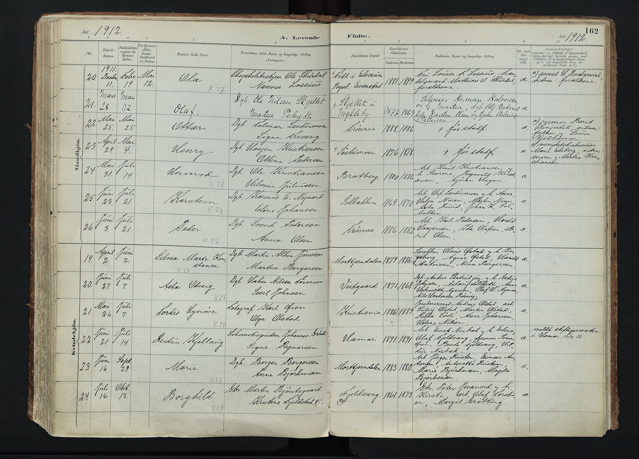 Stor-Elvdal prestekontor, AV/SAH-PREST-052/H/Ha/Haa/L0004: Parish register (official) no. 4, 1890-1922, p. 162