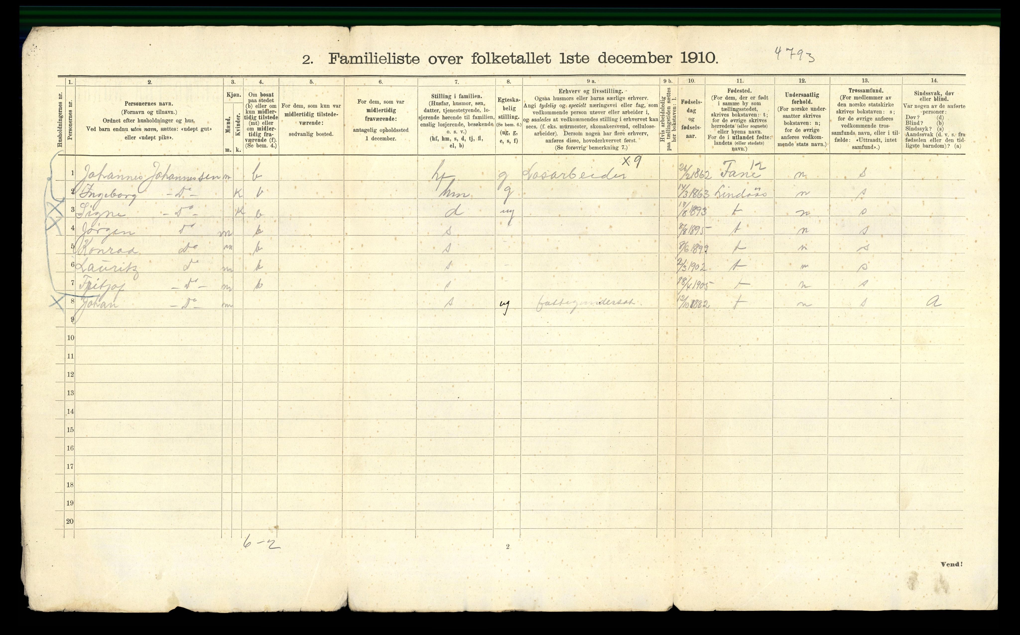 RA, 1910 census for Bergen, 1910, p. 30856