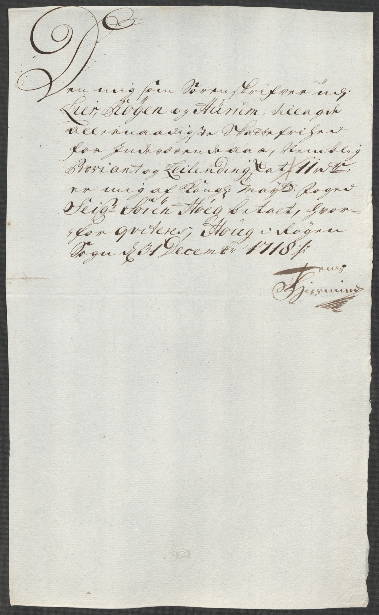 Rentekammeret inntil 1814, Reviderte regnskaper, Fogderegnskap, AV/RA-EA-4092/R31/L1712: Fogderegnskap Hurum, Røyken, Eiker, Lier og Buskerud, 1718, p. 208