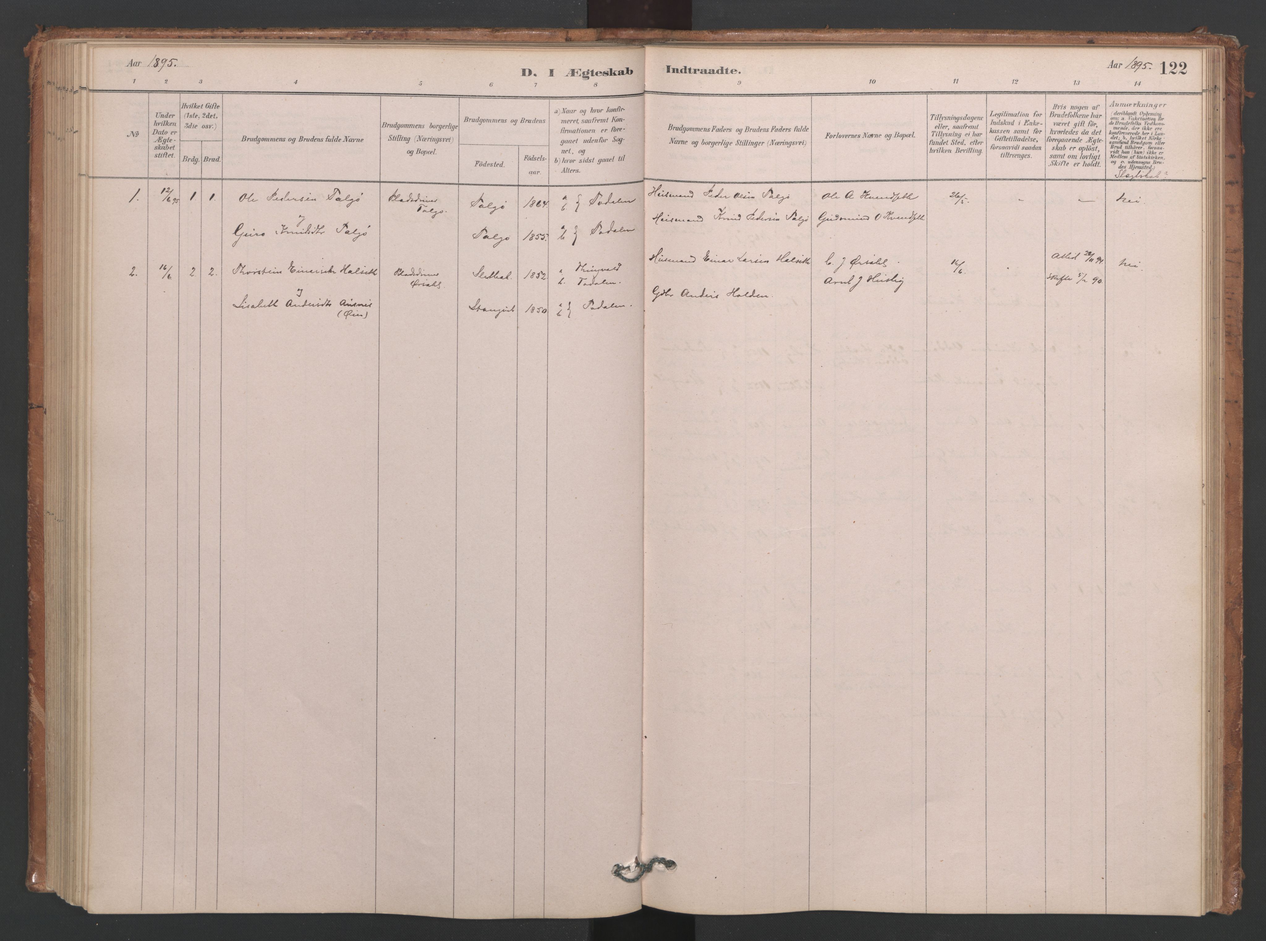 Ministerialprotokoller, klokkerbøker og fødselsregistre - Møre og Romsdal, SAT/A-1454/593/L1034: Parish register (official) no. 593A01, 1879-1911, p. 122