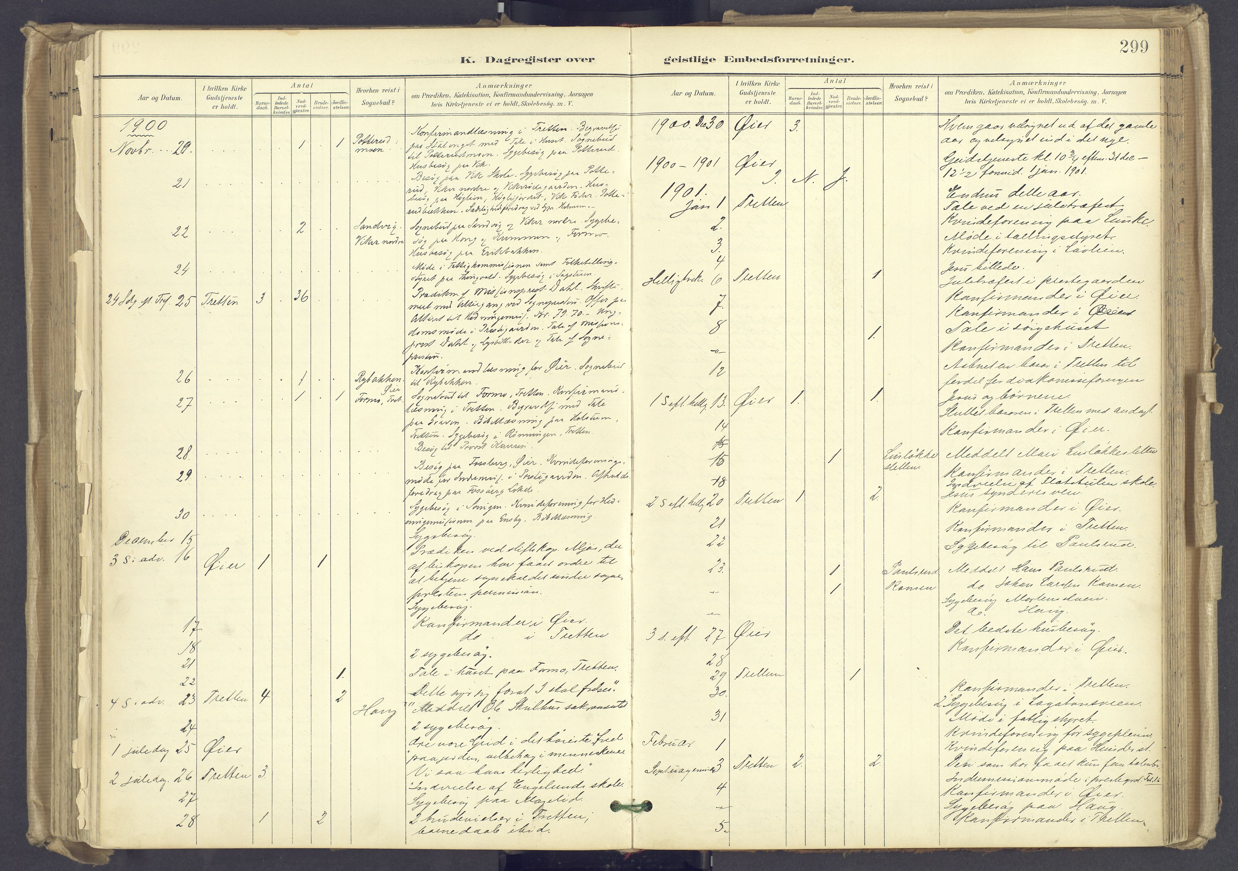 Øyer prestekontor, SAH/PREST-084/H/Ha/Haa/L0012: Parish register (official) no. 12, 1897-1920, p. 299