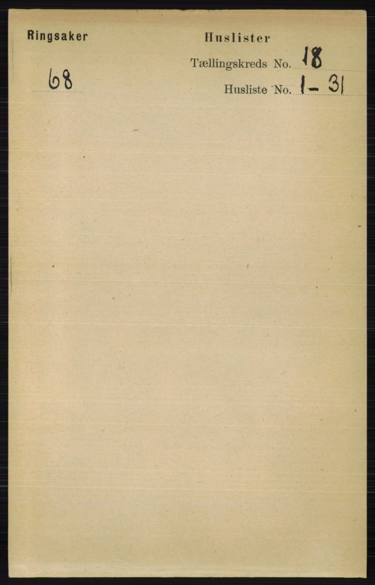RA, 1891 census for 0412 Ringsaker, 1891, p. 10296