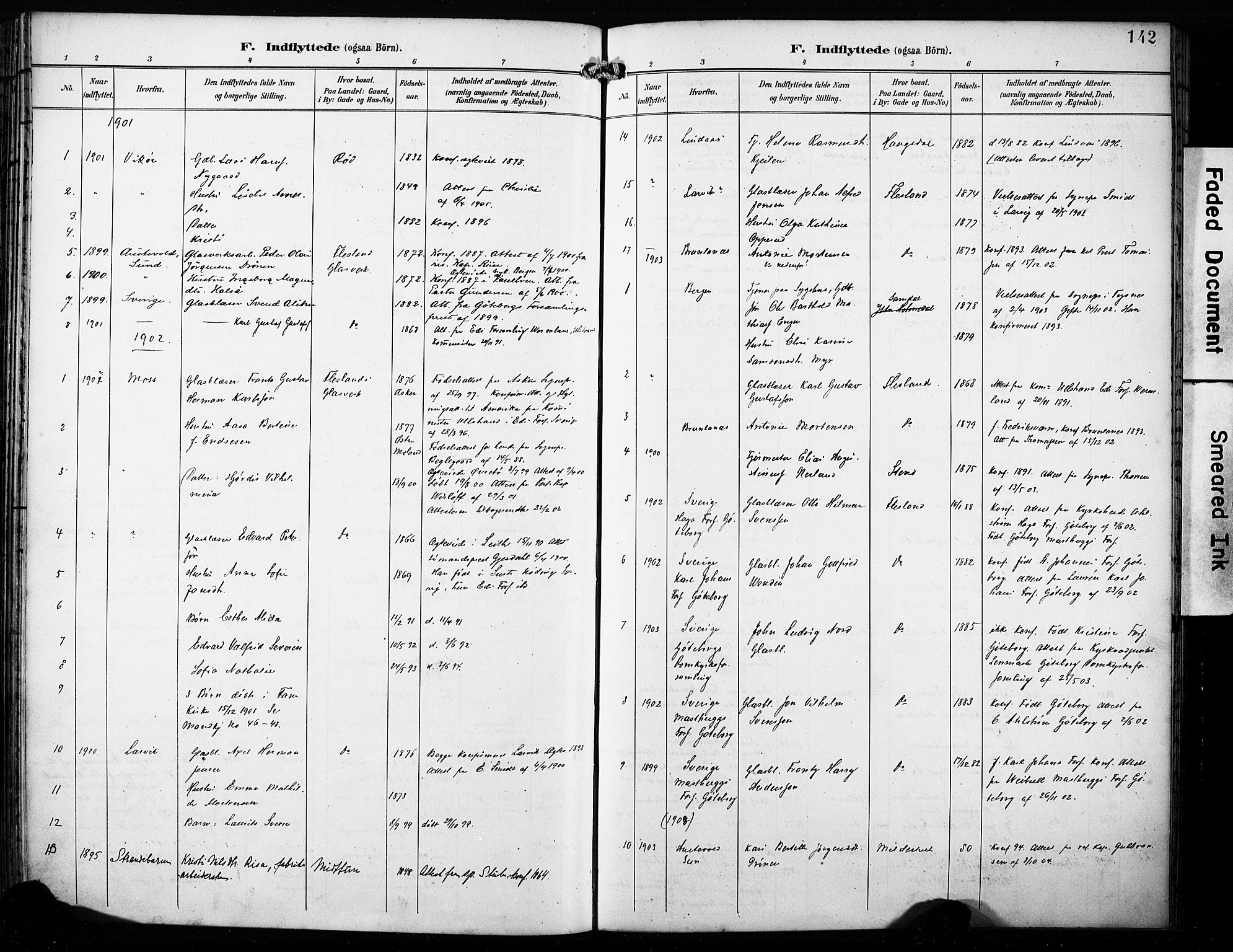 Fana Sokneprestembete, SAB/A-75101/H/Haa/Haab/L0003: Parish register (official) no. B 3, 1898-1907, p. 142