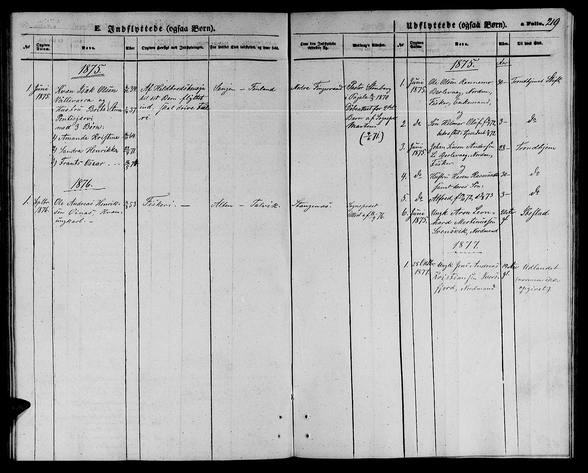 Tana sokneprestkontor, SATØ/S-1334/H/Hb/L0002klokker: Parish register (copy) no. 2 /1, 1866-1877, p. 219