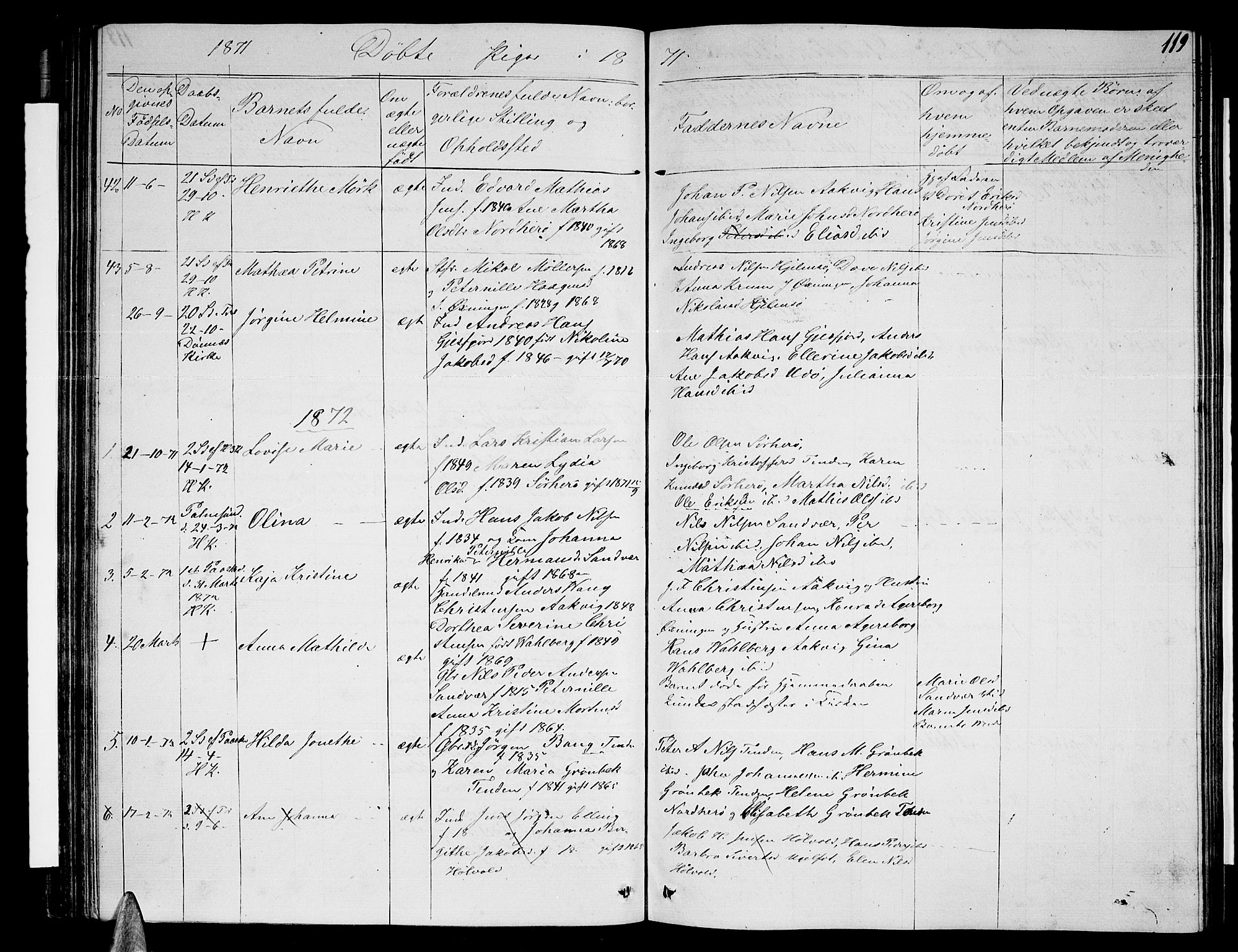 Ministerialprotokoller, klokkerbøker og fødselsregistre - Nordland, AV/SAT-A-1459/834/L0512: Parish register (copy) no. 834C03, 1862-1877, p. 119