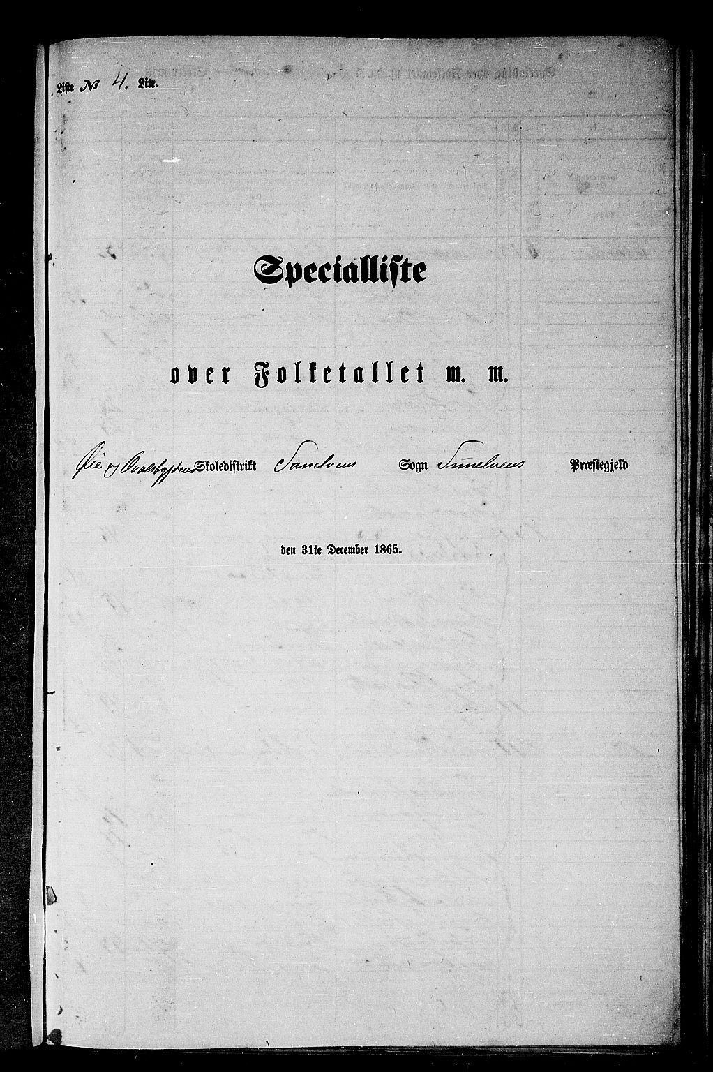RA, 1865 census for Sunnylven, 1865, p. 44