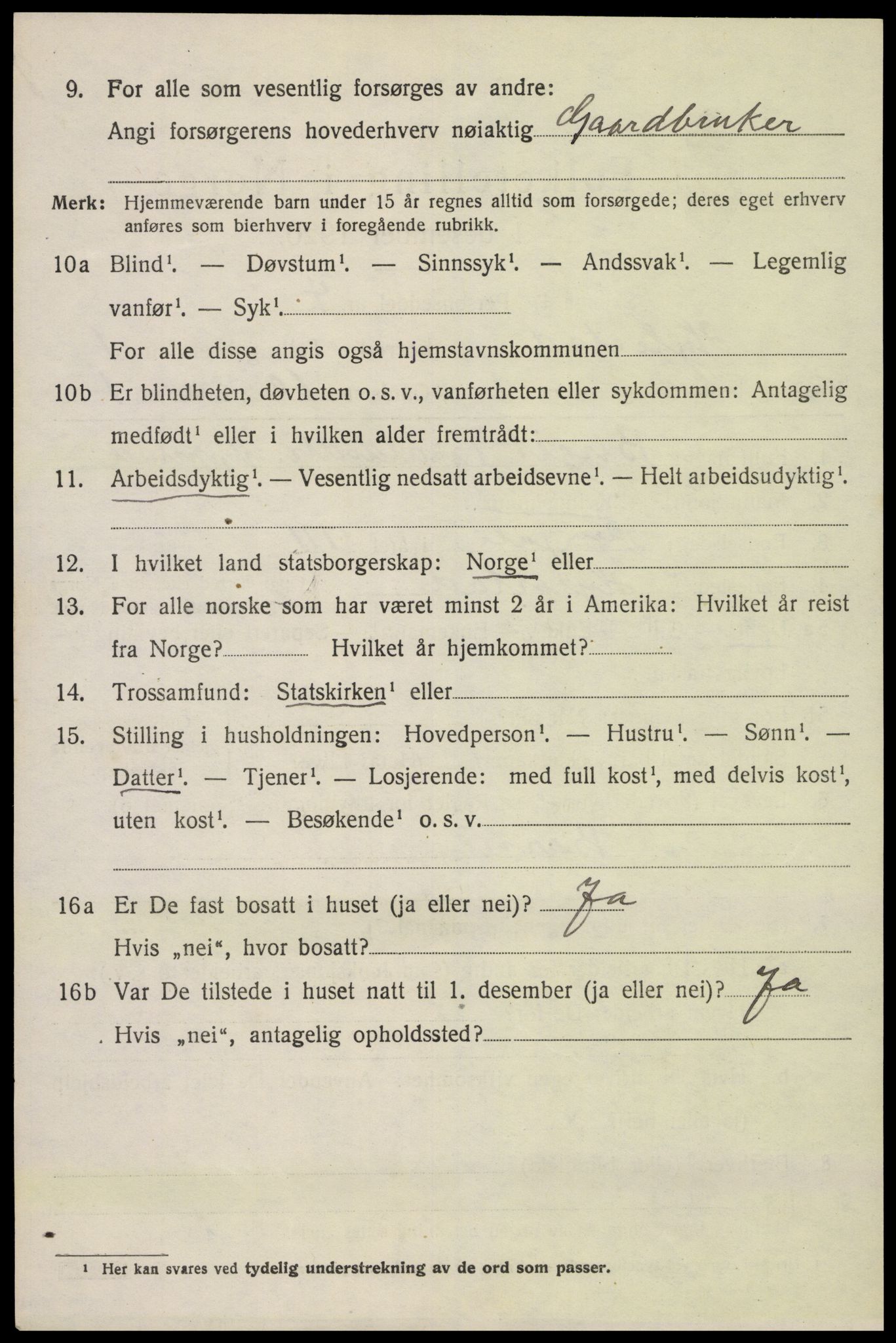 SAK, 1920 census for Hylestad, 1920, p. 287