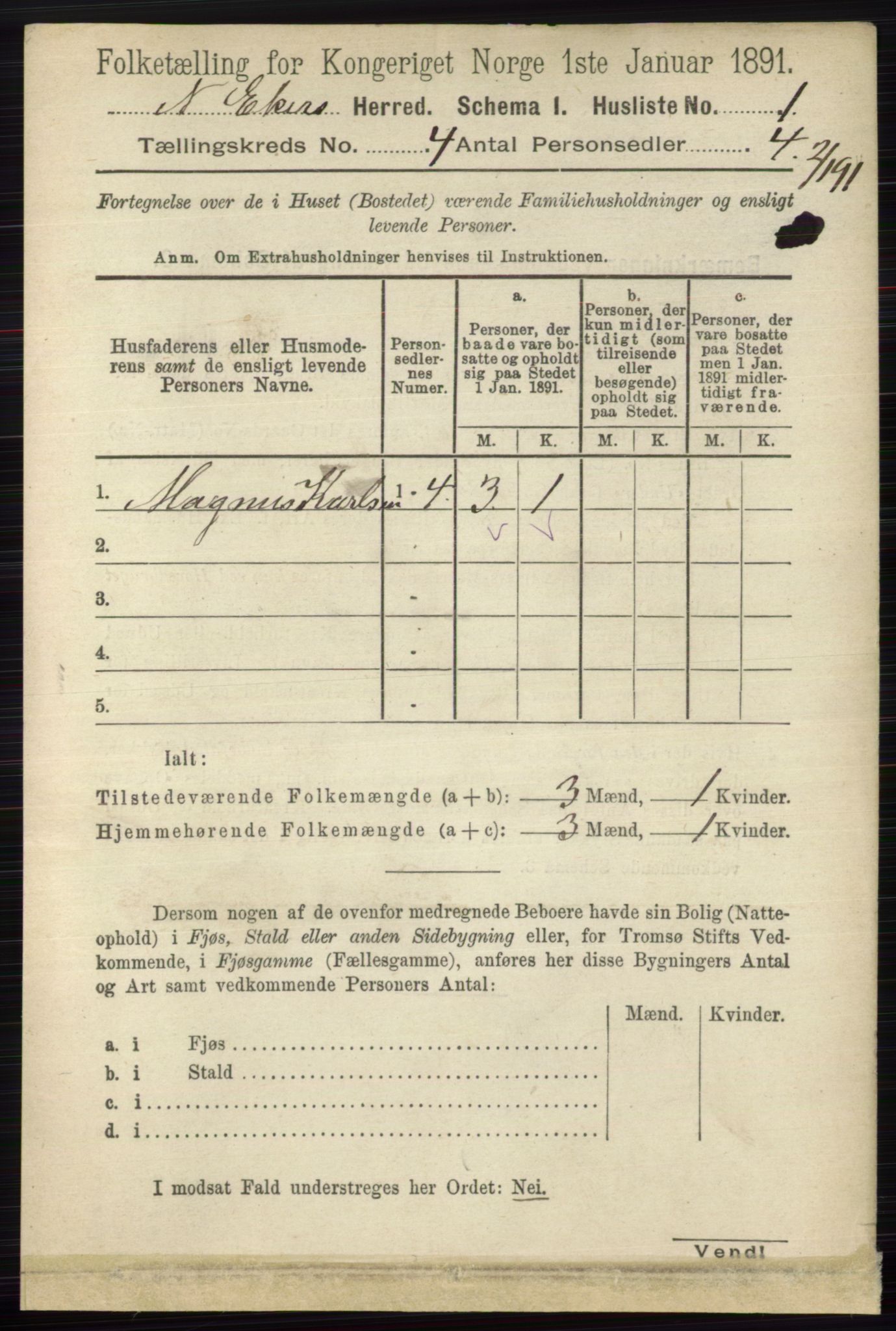 RA, 1891 census for 0625 Nedre Eiker, 1891, p. 1883
