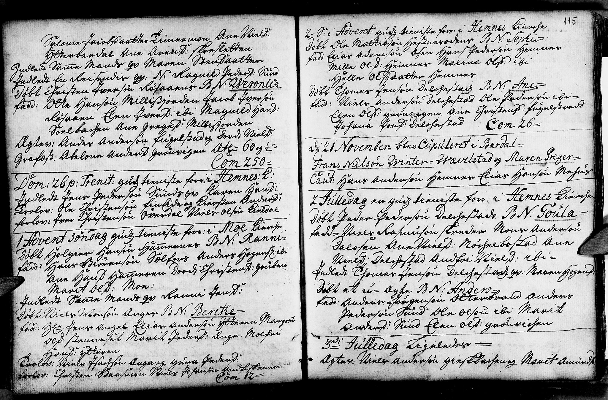 Ministerialprotokoller, klokkerbøker og fødselsregistre - Nordland, AV/SAT-A-1459/825/L0346: Parish register (official) no. 825A02, 1729-1748, p. 115
