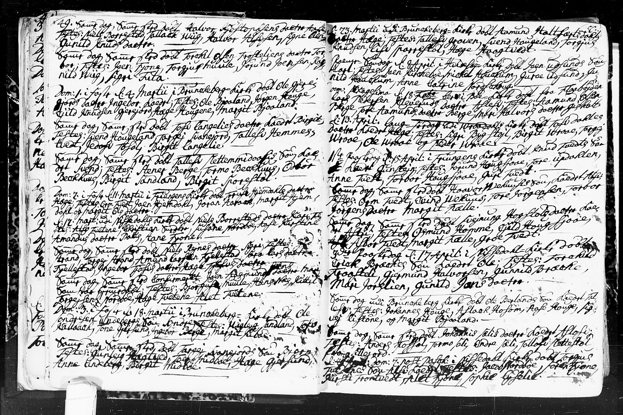 Kviteseid kirkebøker, SAKO/A-276/F/Fa/L0001: Parish register (official) no. I 1, 1754-1773, p. 49-50