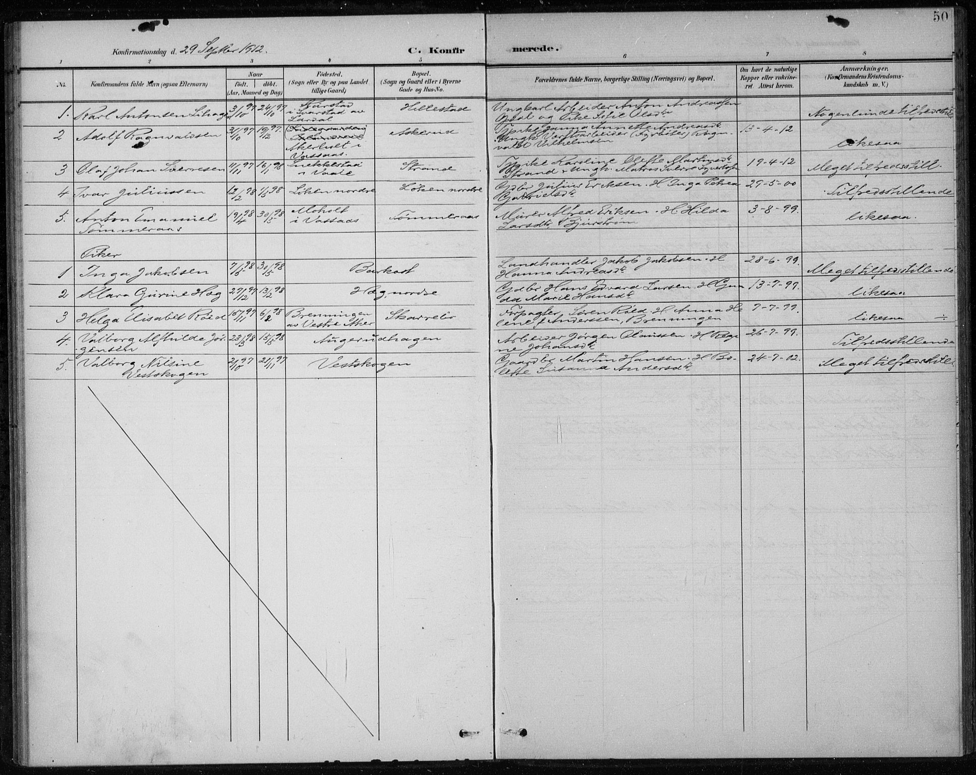 Botne kirkebøker, SAKO/A-340/F/Fb/L0002: Parish register (official) no. II 2, 1902-1915, p. 50