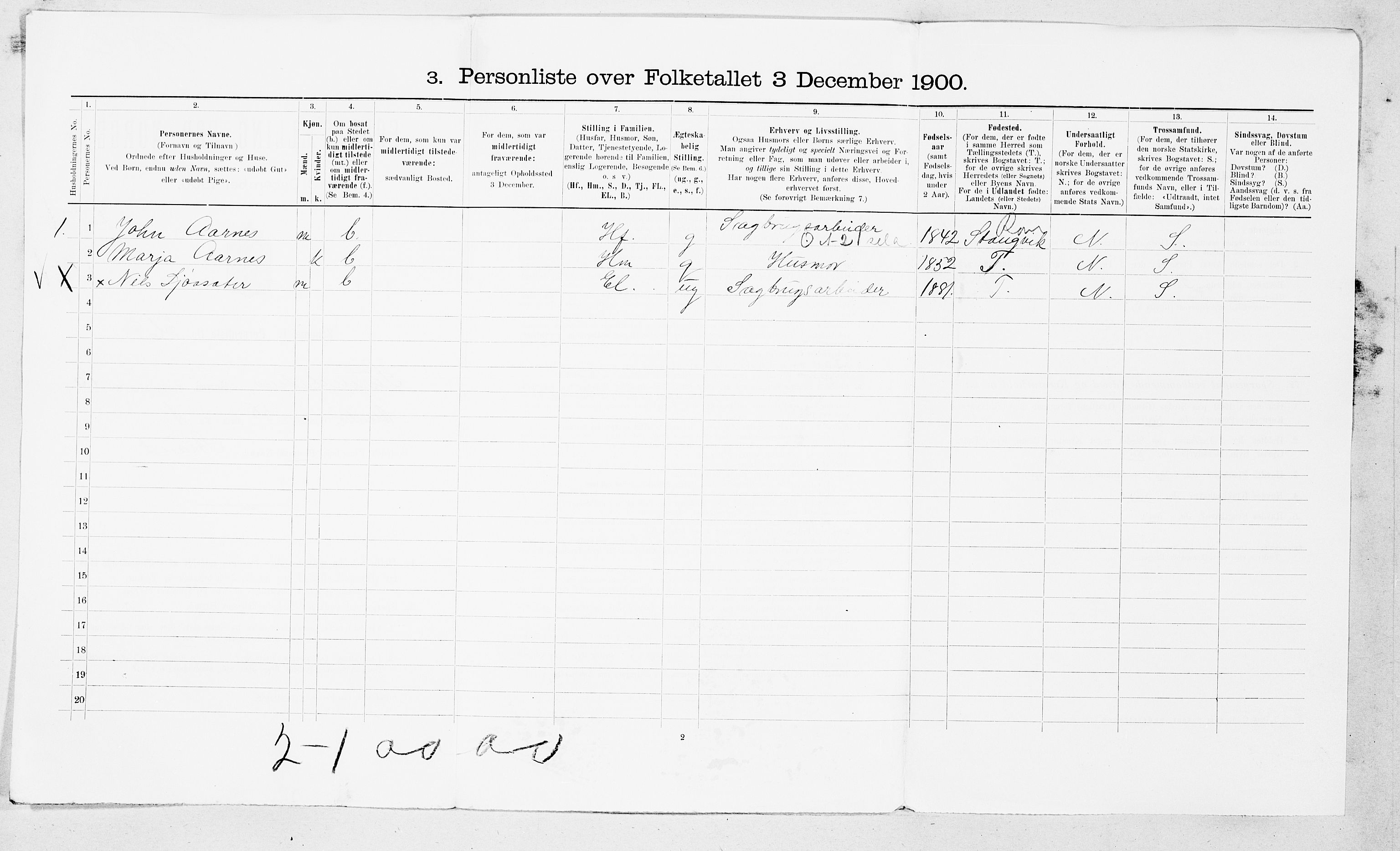 SAT, 1900 census for Surnadal, 1900, p. 973