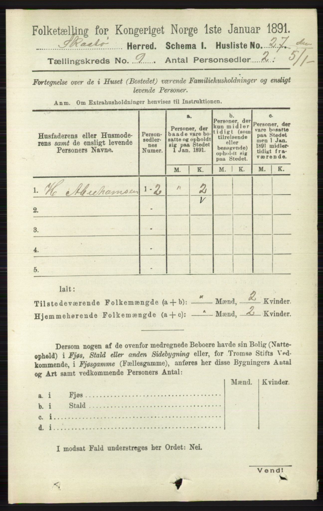 RA, 1891 census for 0815 Skåtøy, 1891, p. 3866