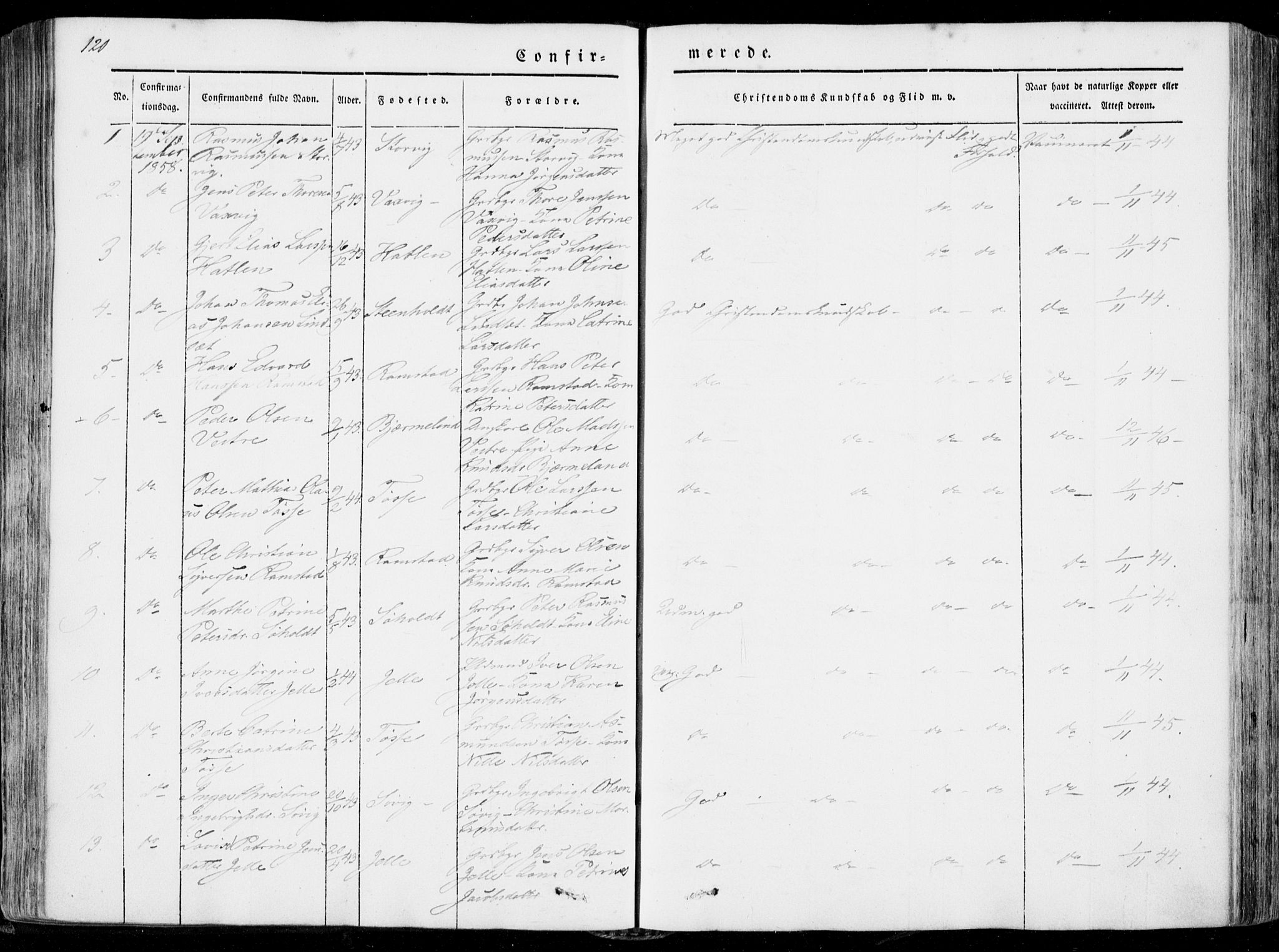 Ministerialprotokoller, klokkerbøker og fødselsregistre - Møre og Romsdal, SAT/A-1454/522/L0313: Parish register (official) no. 522A08, 1852-1862, p. 120