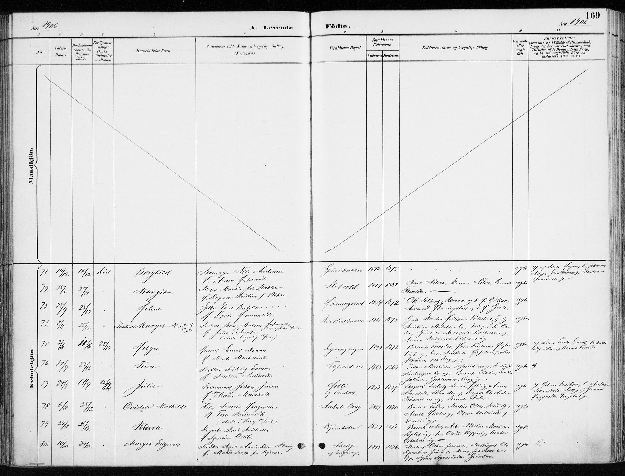 Løten prestekontor, AV/SAH-PREST-022/K/Ka/L0010: Parish register (official) no. 10, 1892-1907, p. 169