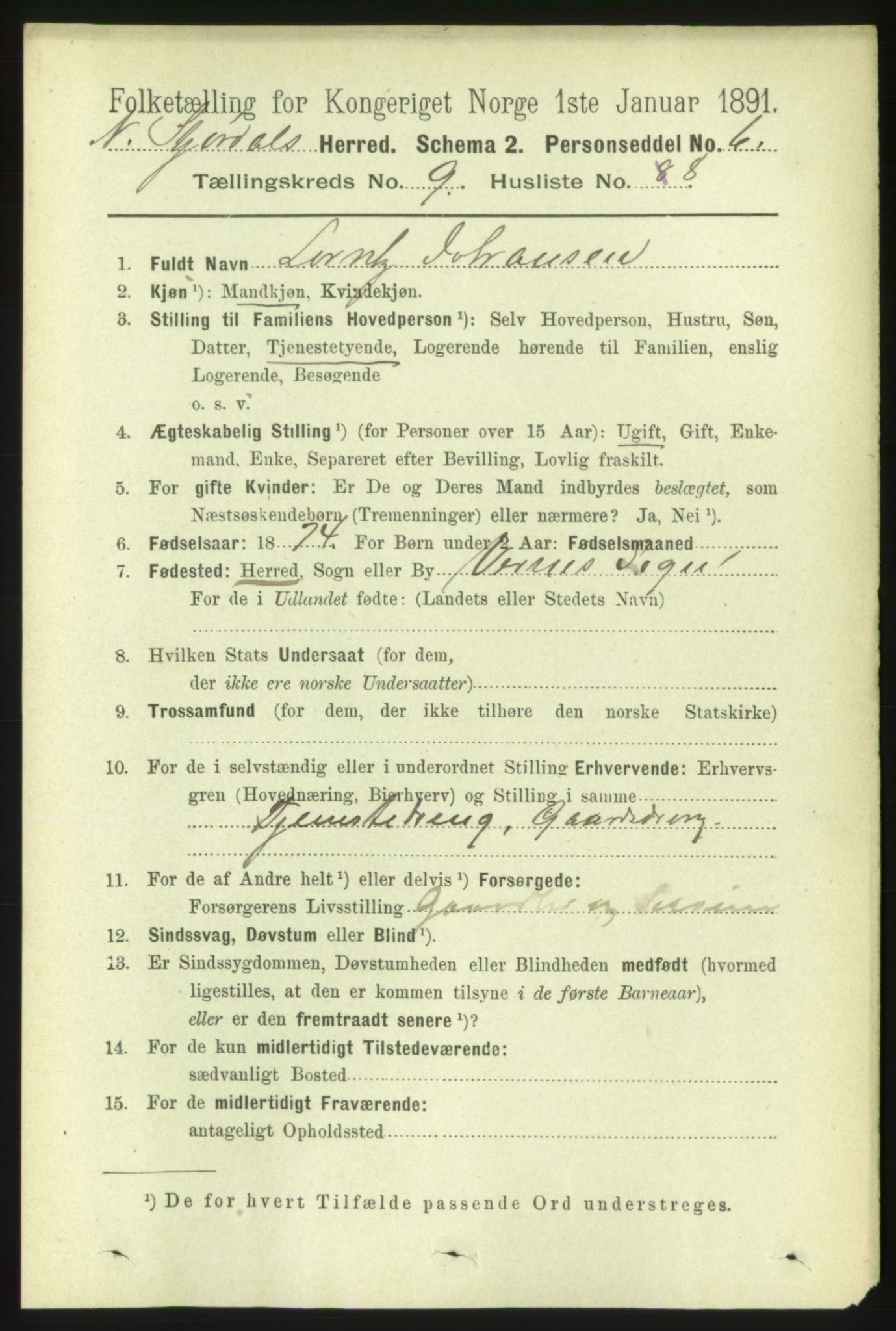 RA, 1891 census for 1714 Nedre Stjørdal, 1891, p. 4882