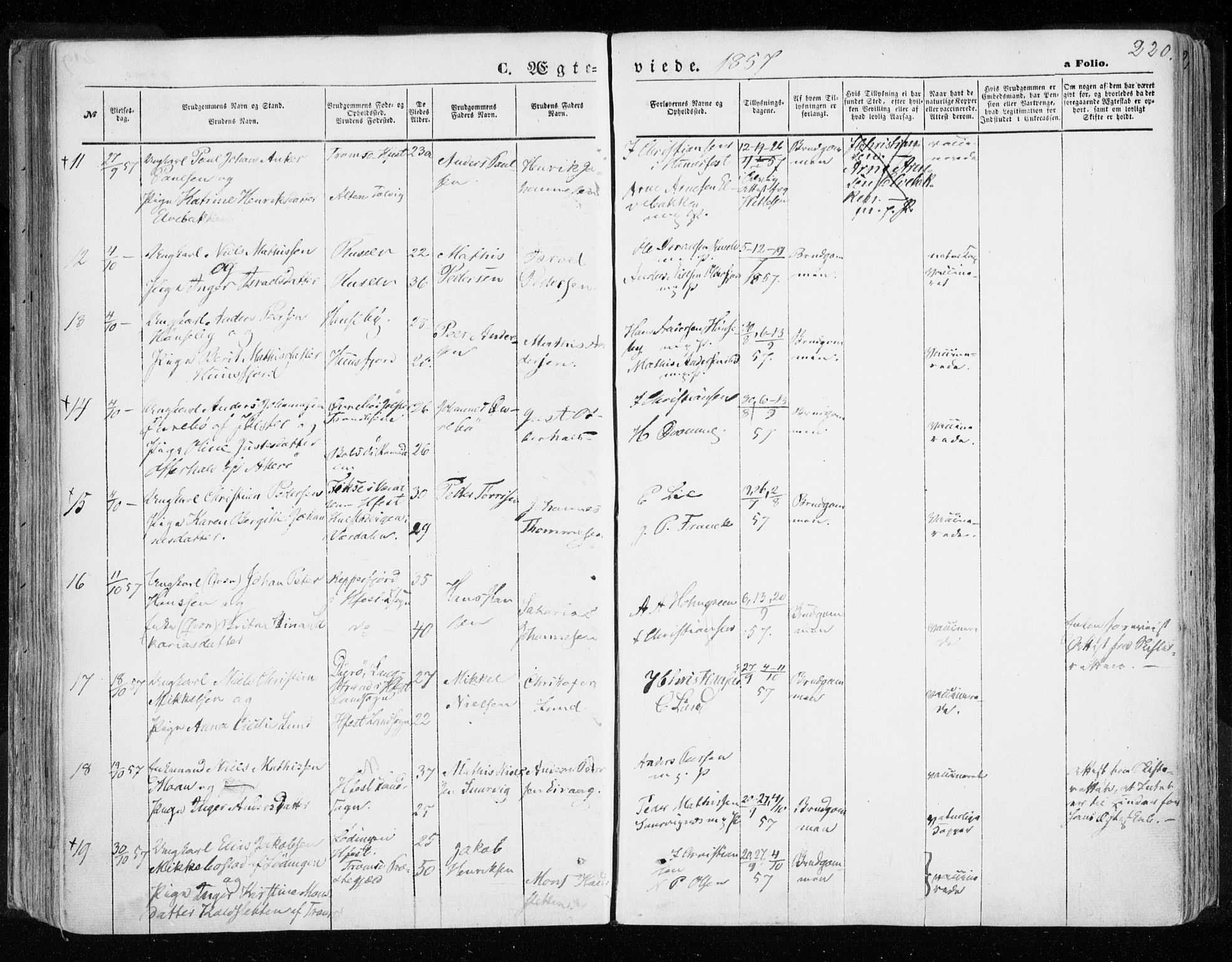 Hammerfest sokneprestkontor, SATØ/S-1347/H/Ha/L0005.kirke: Parish register (official) no. 5, 1857-1869, p. 220