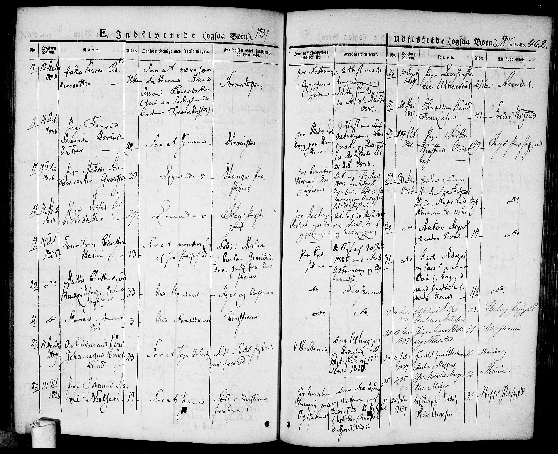 Halden prestekontor Kirkebøker, AV/SAO-A-10909/F/Fa/L0005: Parish register (official) no. I 5, 1834-1845, p. 462