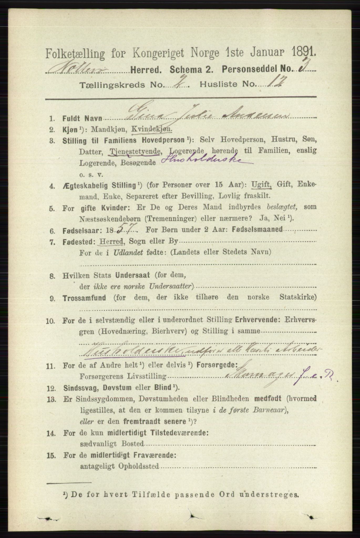 RA, 1891 census for 0722 Nøtterøy, 1891, p. 935