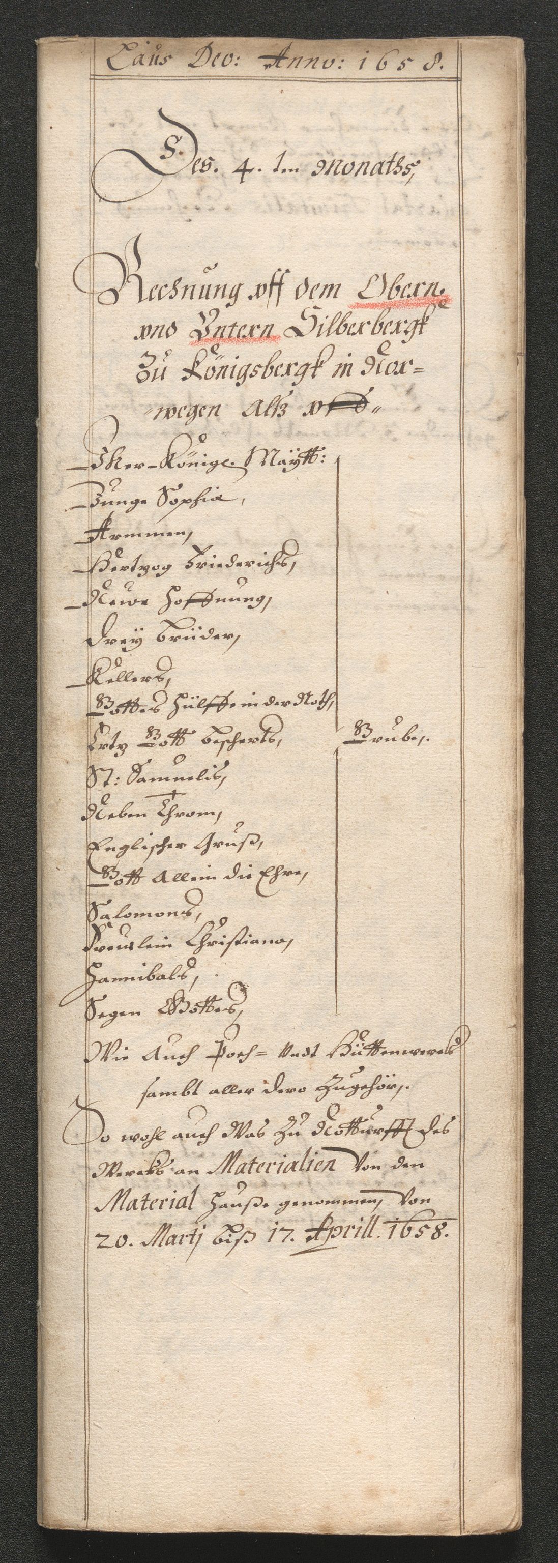 Kongsberg Sølvverk 1623-1816, SAKO/EA-3135/001/D/Dc/Dcd/L0033: Utgiftsregnskap for gruver m.m. , 1658, p. 183