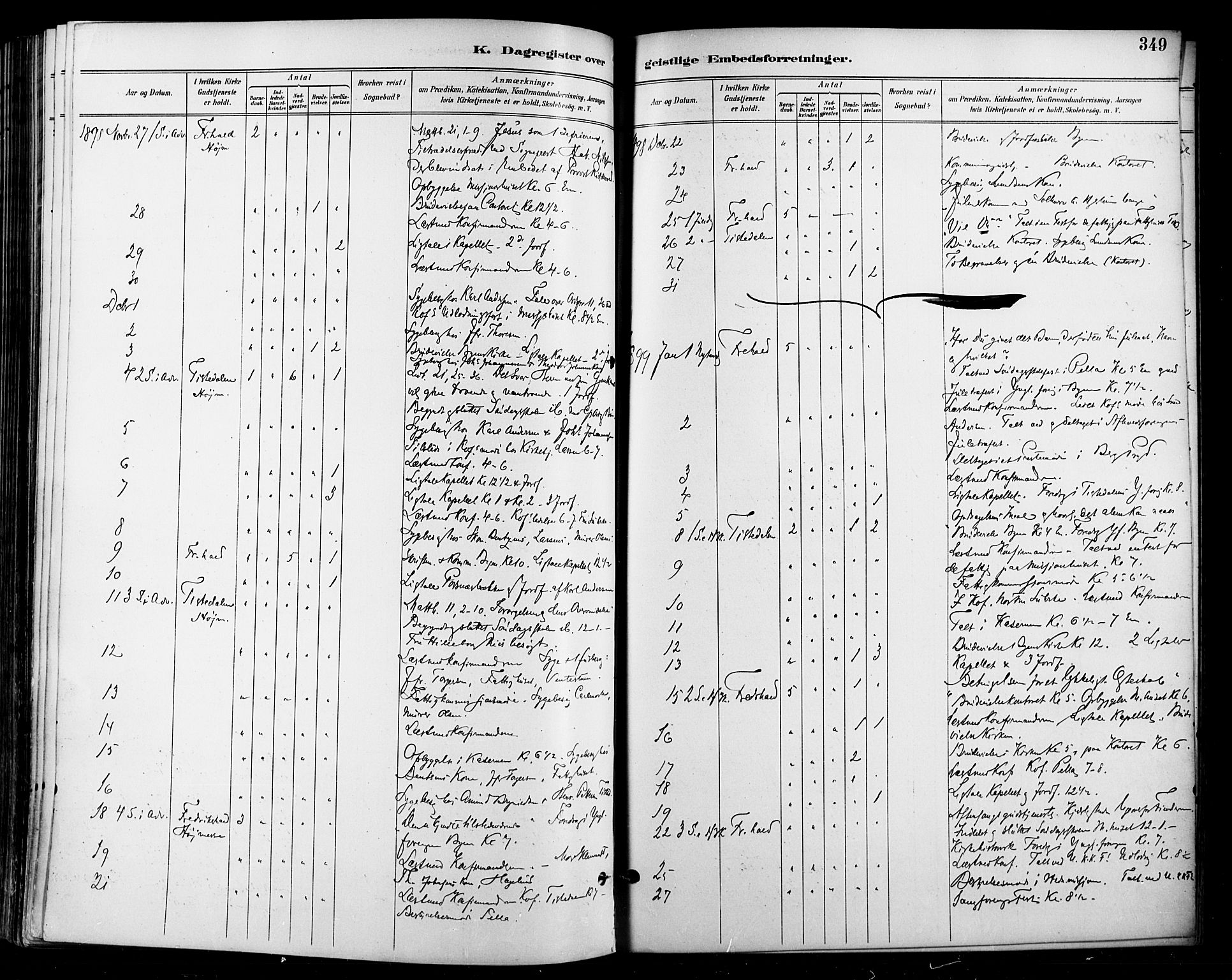 Halden prestekontor Kirkebøker, SAO/A-10909/F/Fa/L0014: Parish register (official) no. I 14, 1890-1906, p. 349
