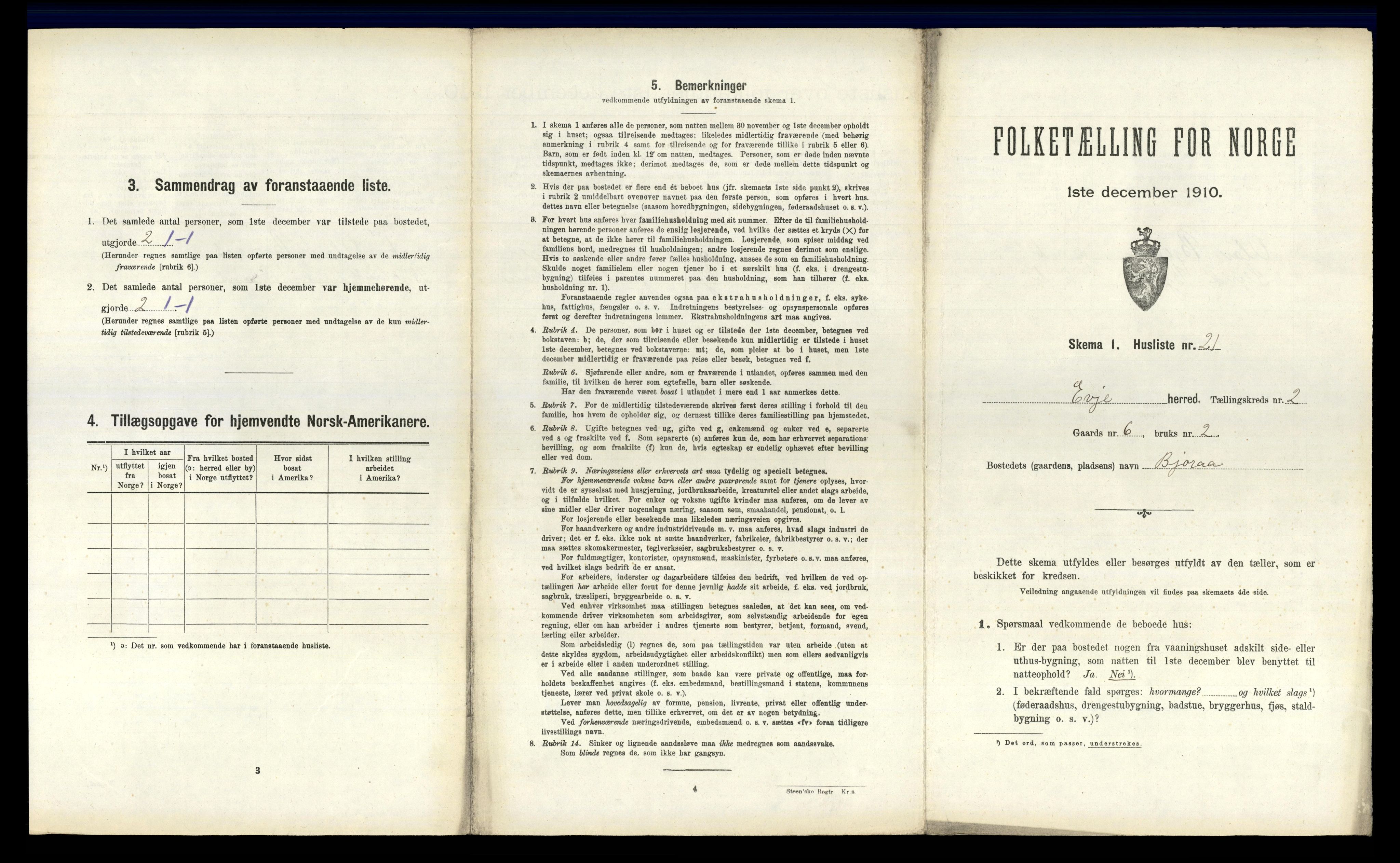 RA, 1910 census for Evje, 1910, p. 92