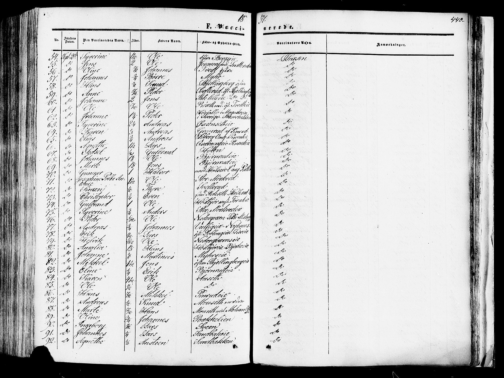 Vang prestekontor, Hedmark, SAH/PREST-008/H/Ha/Haa/L0013: Parish register (official) no. 13, 1855-1879, p. 440