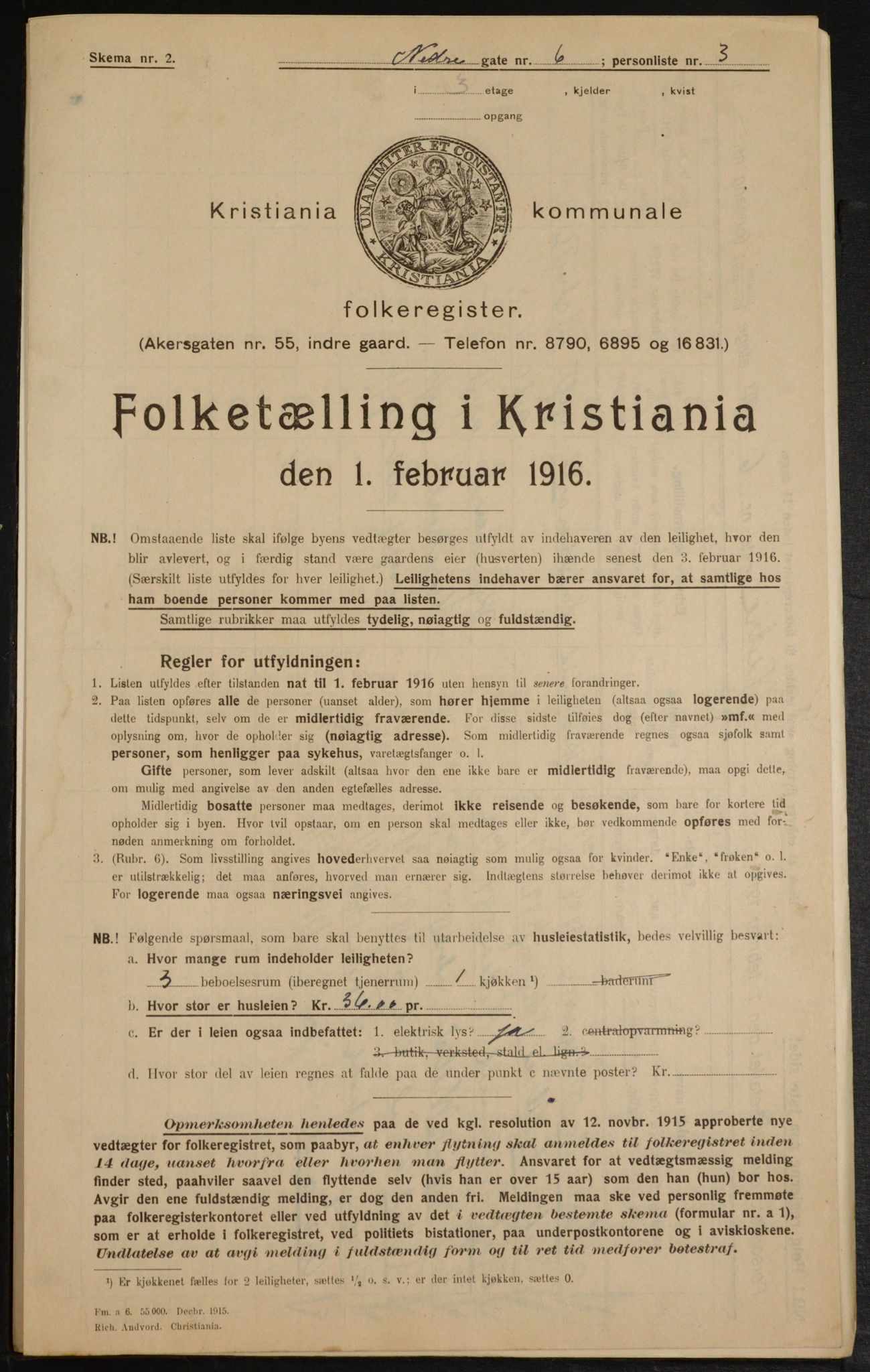 OBA, Municipal Census 1916 for Kristiania, 1916, p. 70884