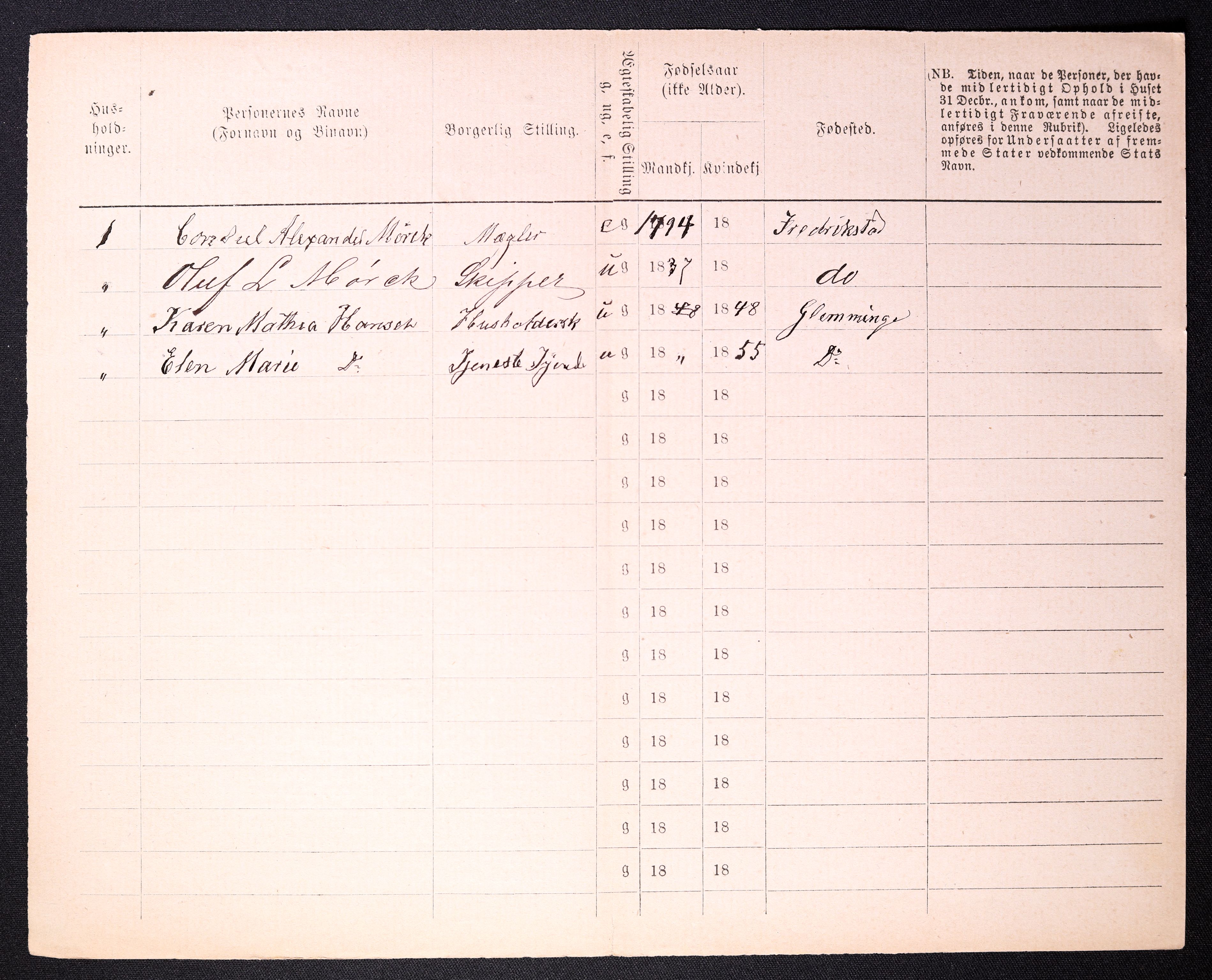 RA, 1870 census for 0103 Fredrikstad, 1870, p. 1138