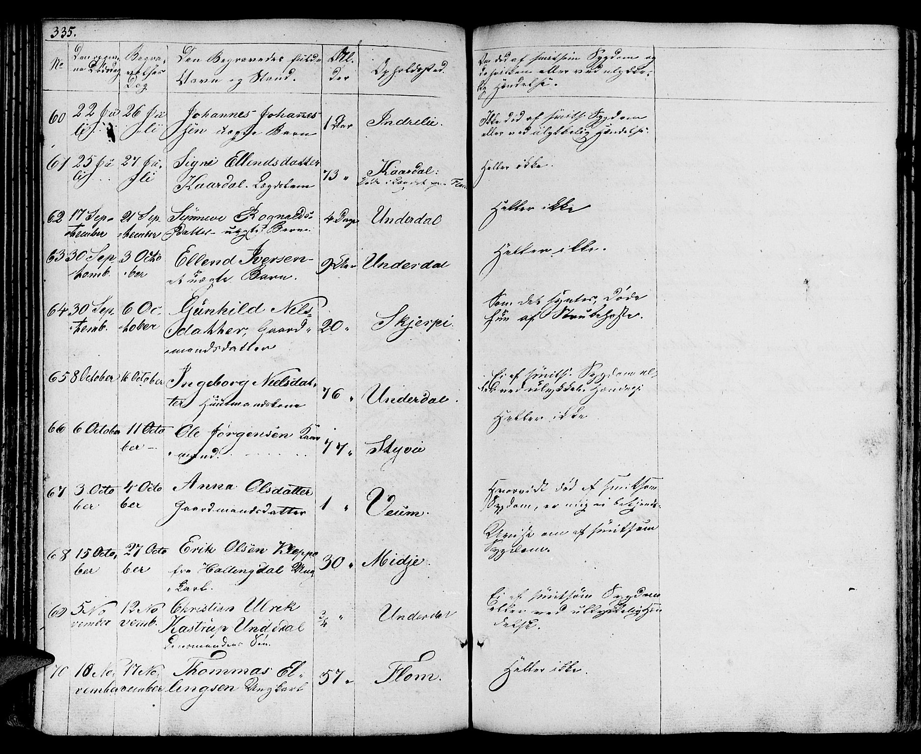 Aurland sokneprestembete, SAB/A-99937/H/Ha/Haa/L0006: Parish register (official) no. A 6, 1821-1859, p. 335