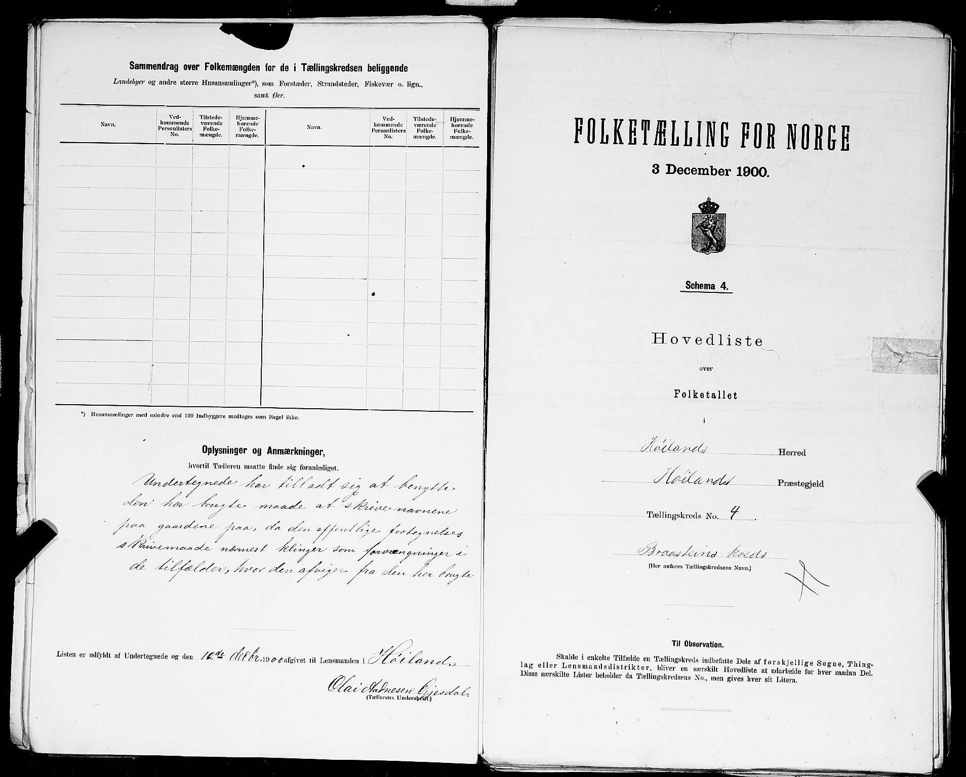 SAST, 1900 census for Høyland, 1900, p. 22