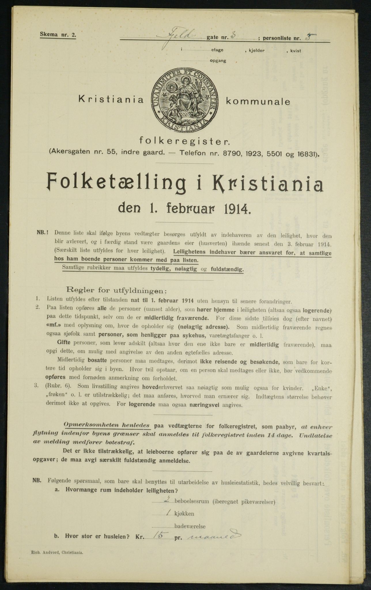 OBA, Municipal Census 1914 for Kristiania, 1914, p. 24459