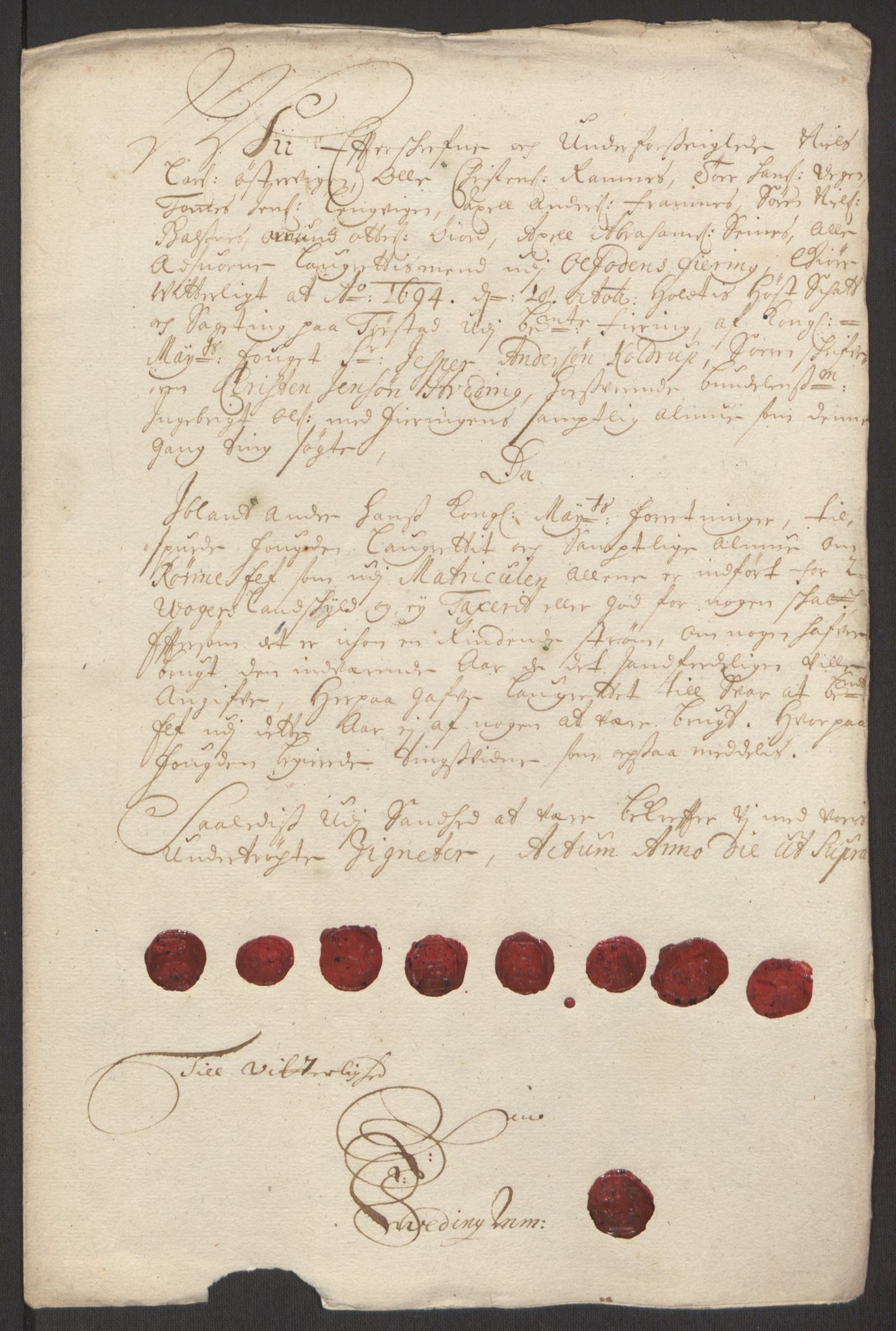 Rentekammeret inntil 1814, Reviderte regnskaper, Fogderegnskap, AV/RA-EA-4092/R66/L4578: Fogderegnskap Salten, 1694-1696, p. 96