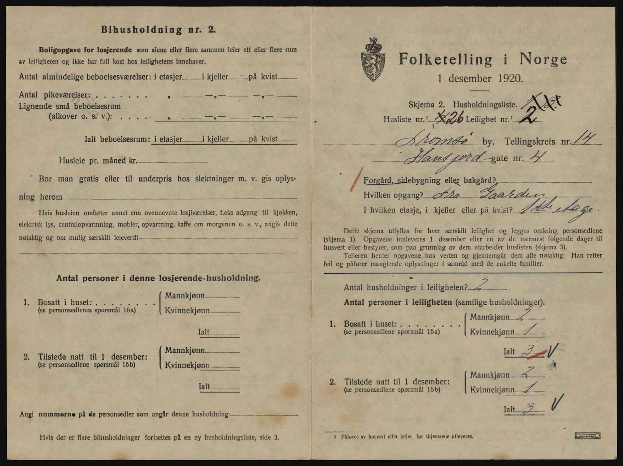 SATØ, 1920 census for Tromsø, 1920, p. 6635