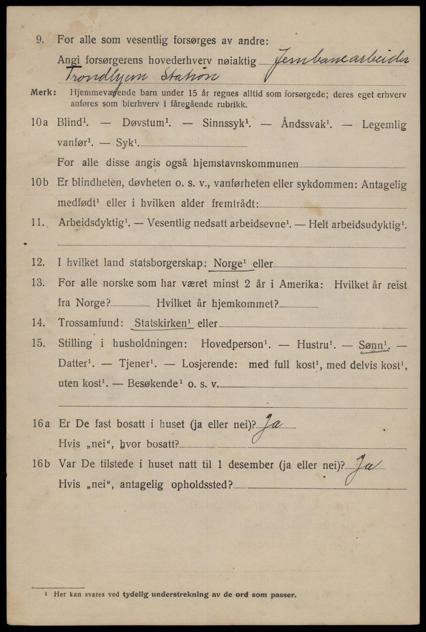 SAT, 1920 census for Trondheim, 1920, p. 68323