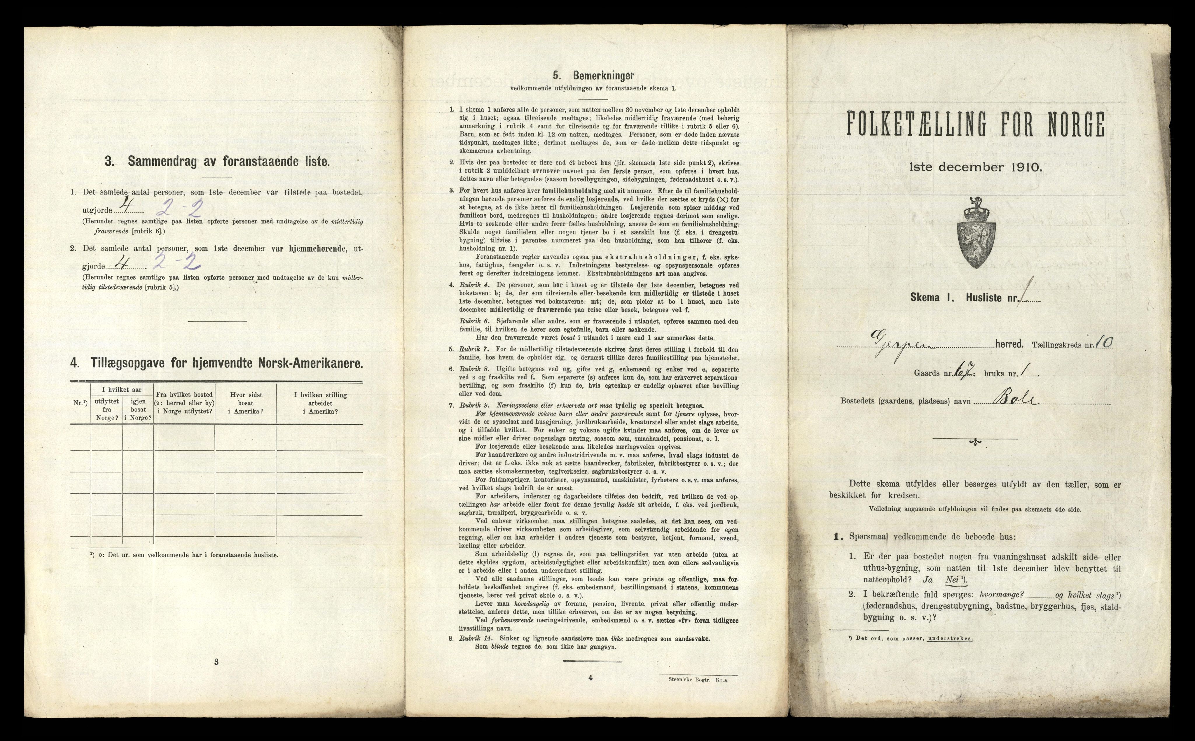 RA, 1910 census for Gjerpen, 1910, p. 1463