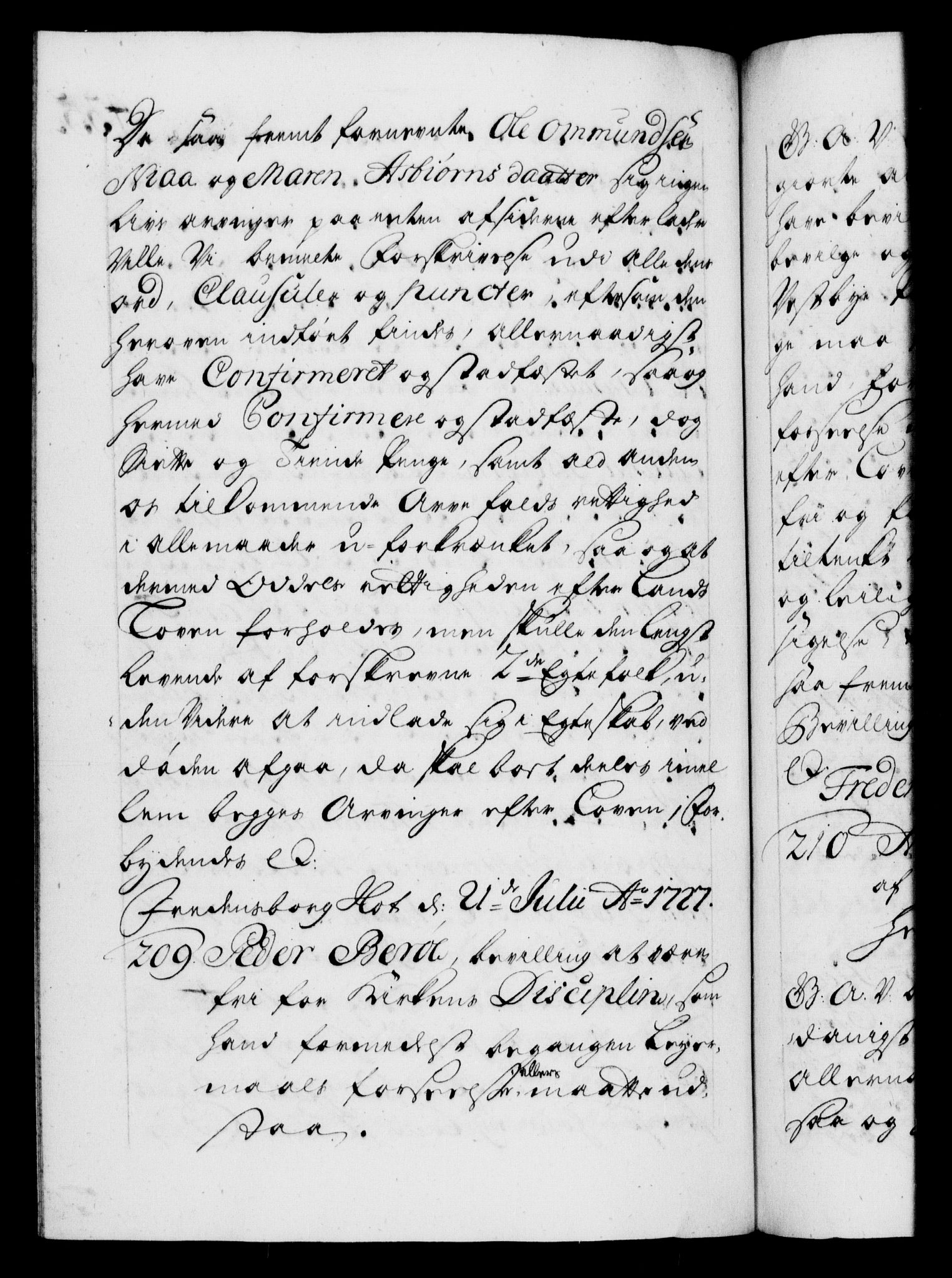 Danske Kanselli 1572-1799, AV/RA-EA-3023/F/Fc/Fca/Fcaa/L0025: Norske registre, 1726-1728, p. 435b