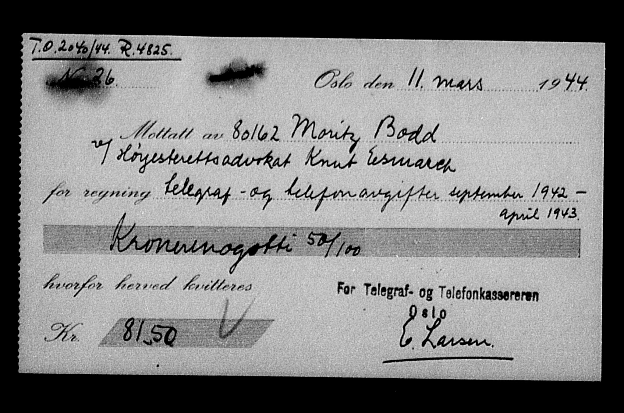 Justisdepartementet, Tilbakeføringskontoret for inndratte formuer, AV/RA-S-1564/H/Hc/Hcc/L0927: --, 1945-1947, p. 85