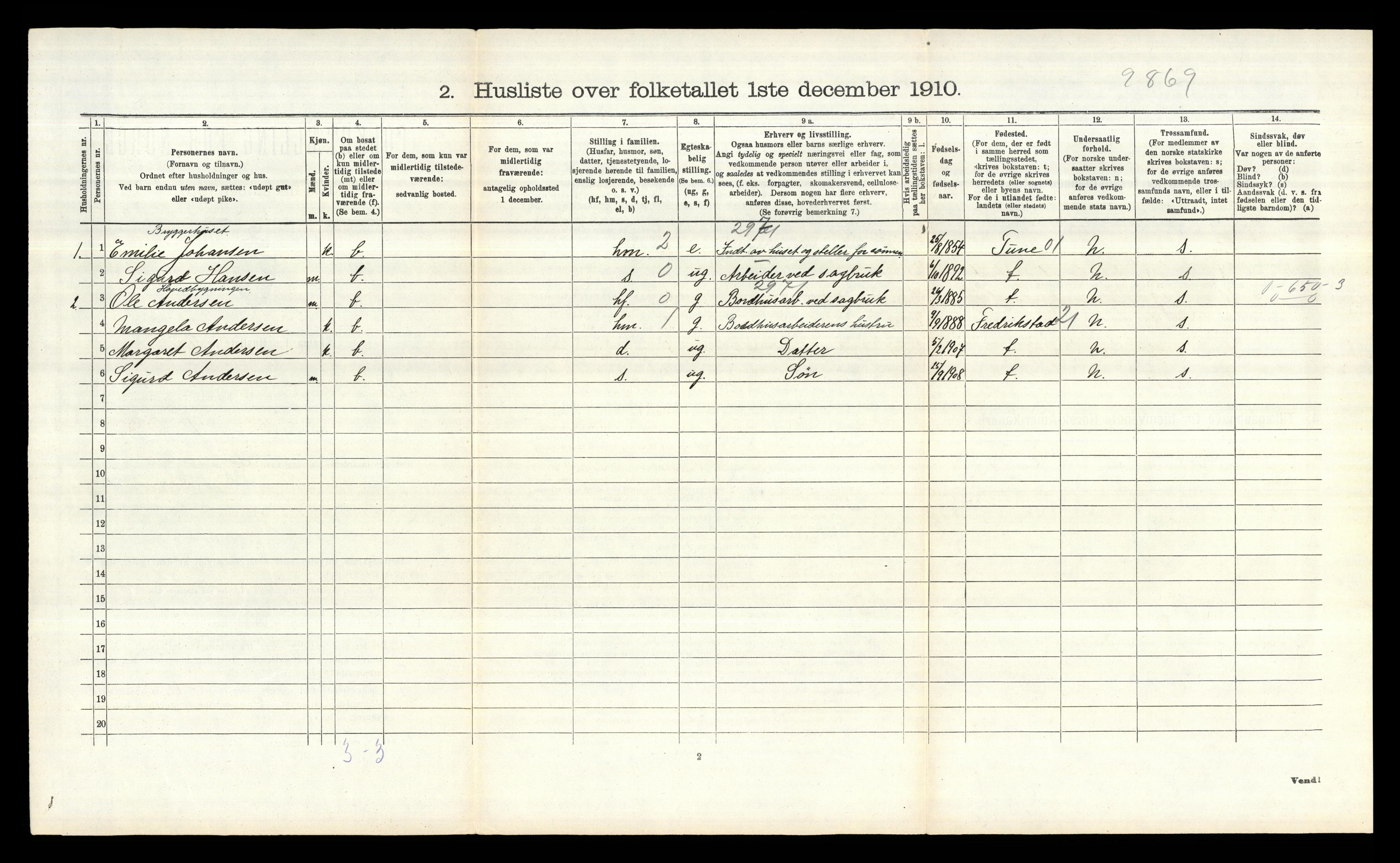 RA, 1910 census for Borge, 1910, p. 725